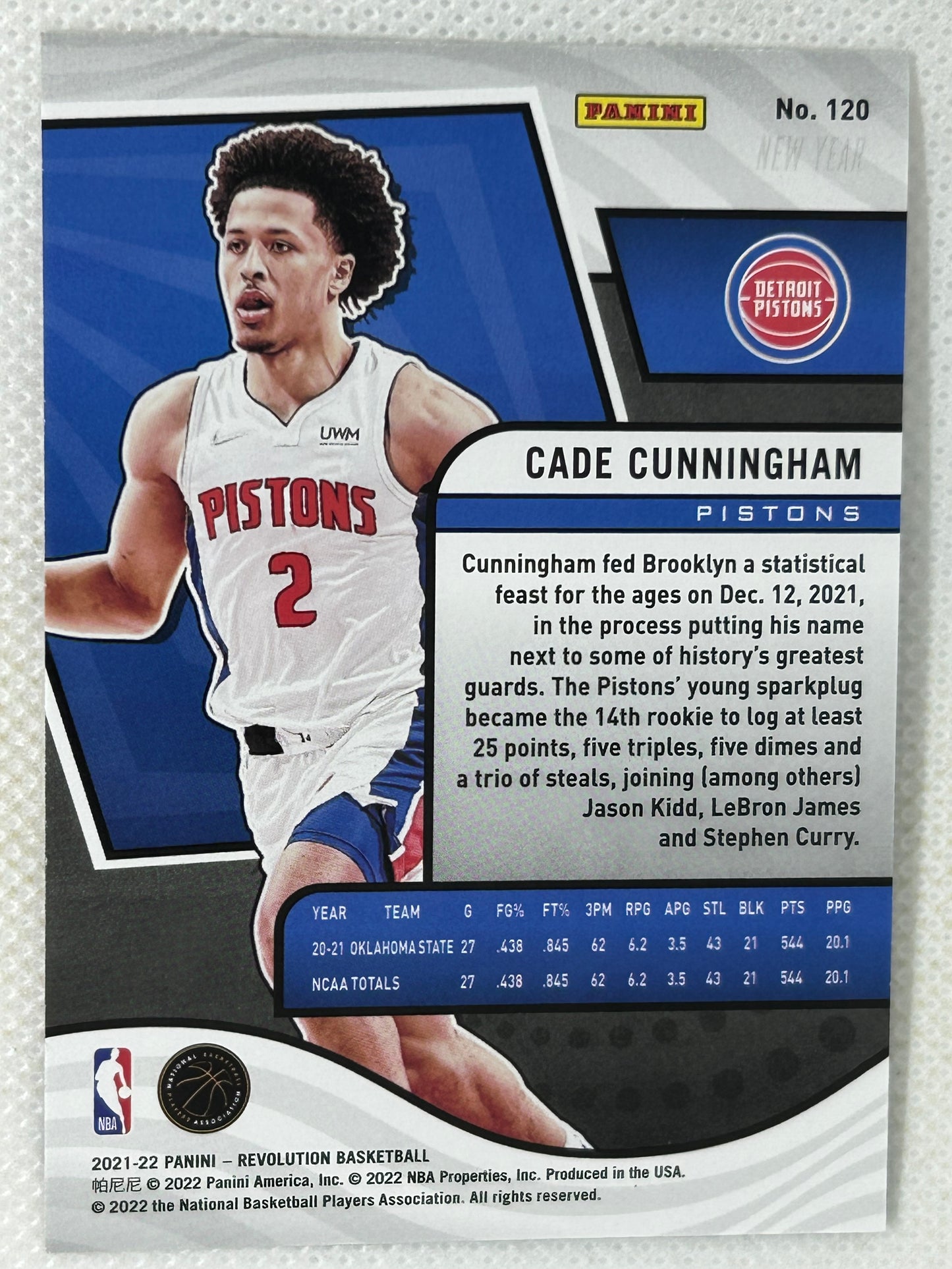 2021-22 Panini Revolution Cade Cunningham Rookie Red Chinese New Year Cracked Ice #120 Detroit Pistons