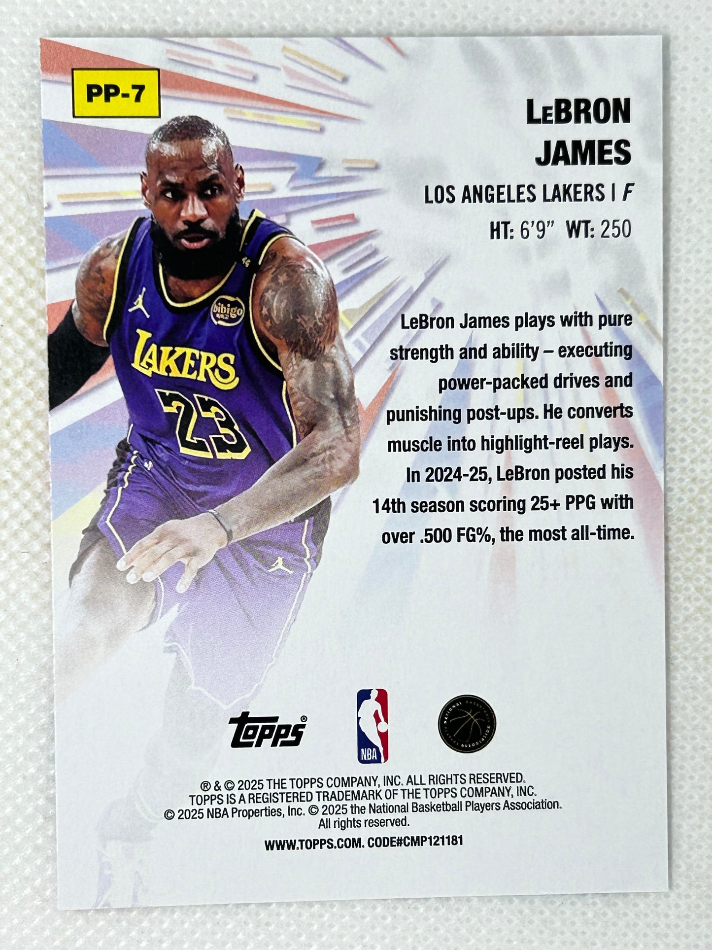 2025-26 Topps Power Players LeBron James #PP7 Los Angeles Lakers