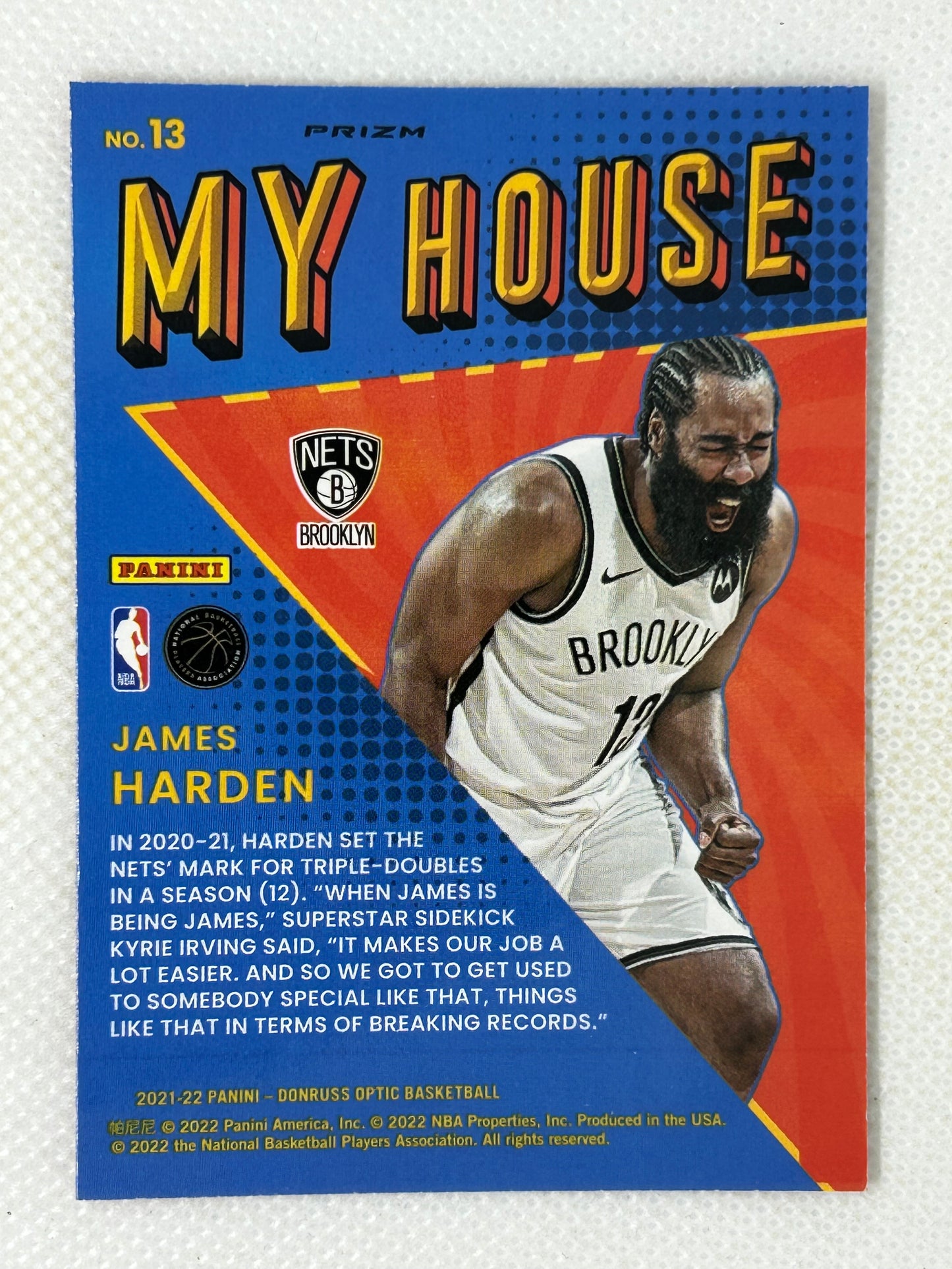 2021-22 Donruss Optic My House Asia Red Wave James Harden #13 Brooklyn Nets