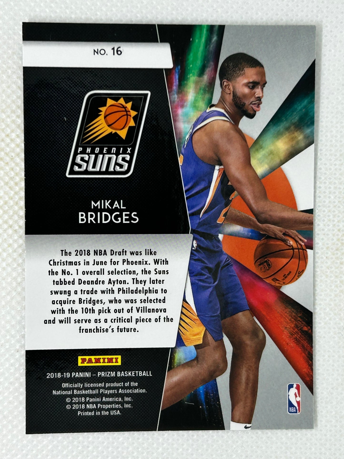 2018-19 Panini Prizm Freshman Phenoms Rookie #16 Mikal Bridges Phoenix Suns