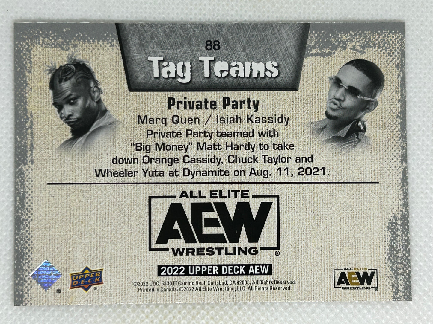2022 Upper Deck AEW Wrestling Gold Tag Teams Private Party #88