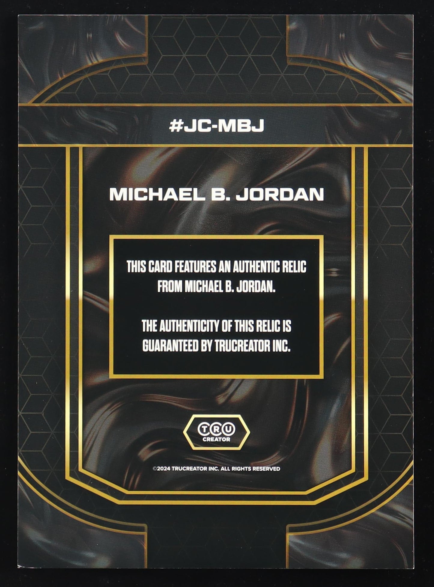2024 TruCreator Collection Jumbo Suit Relic Card #23 Michael B. Jordan 5x7