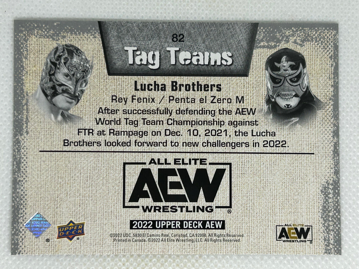 2022 Upper Deck AEW Wrestling Tag Teams #82 Lucha Brothers