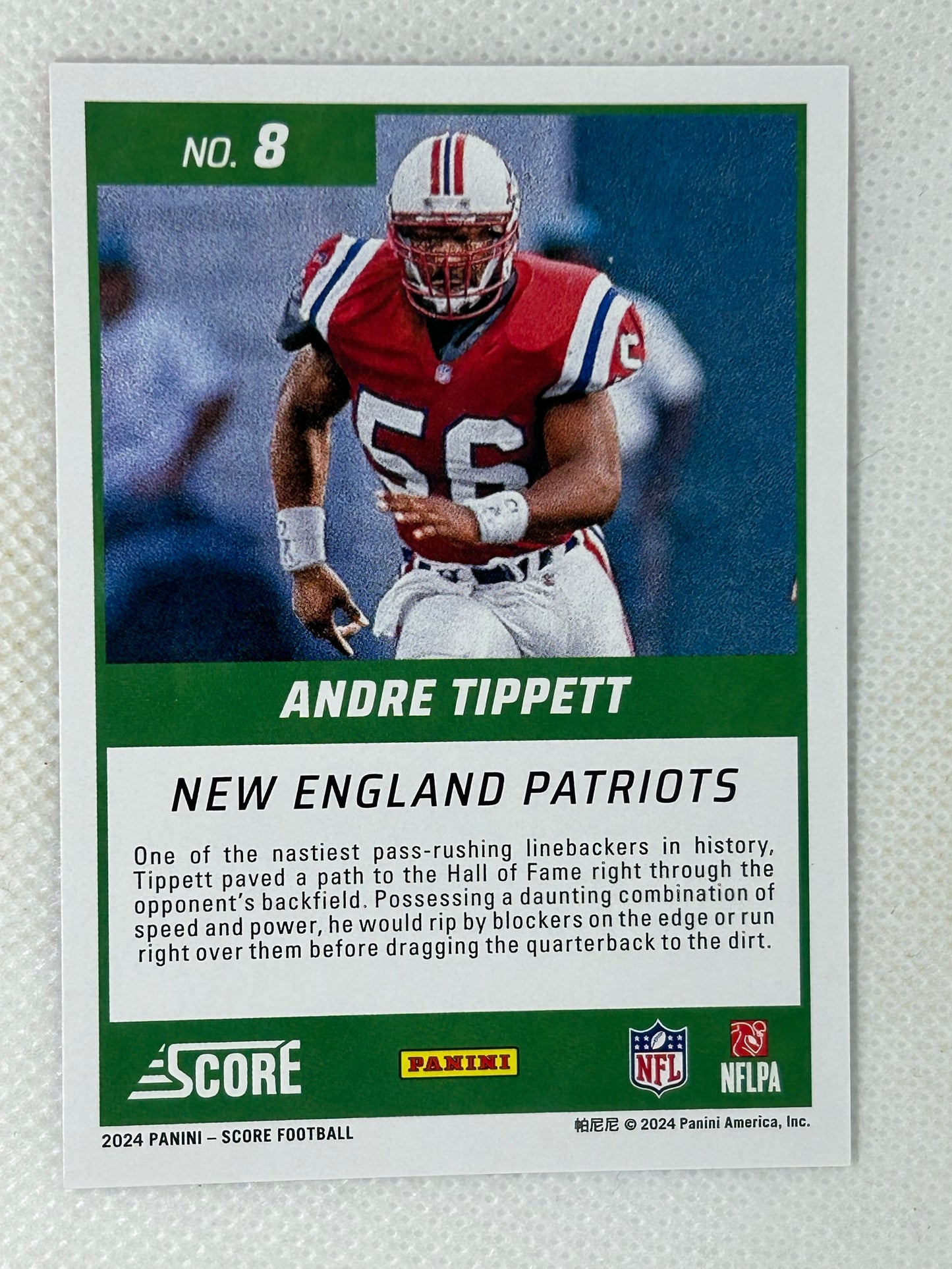 2024 Score First Ballot #8 Andre Tippett New England Patriots