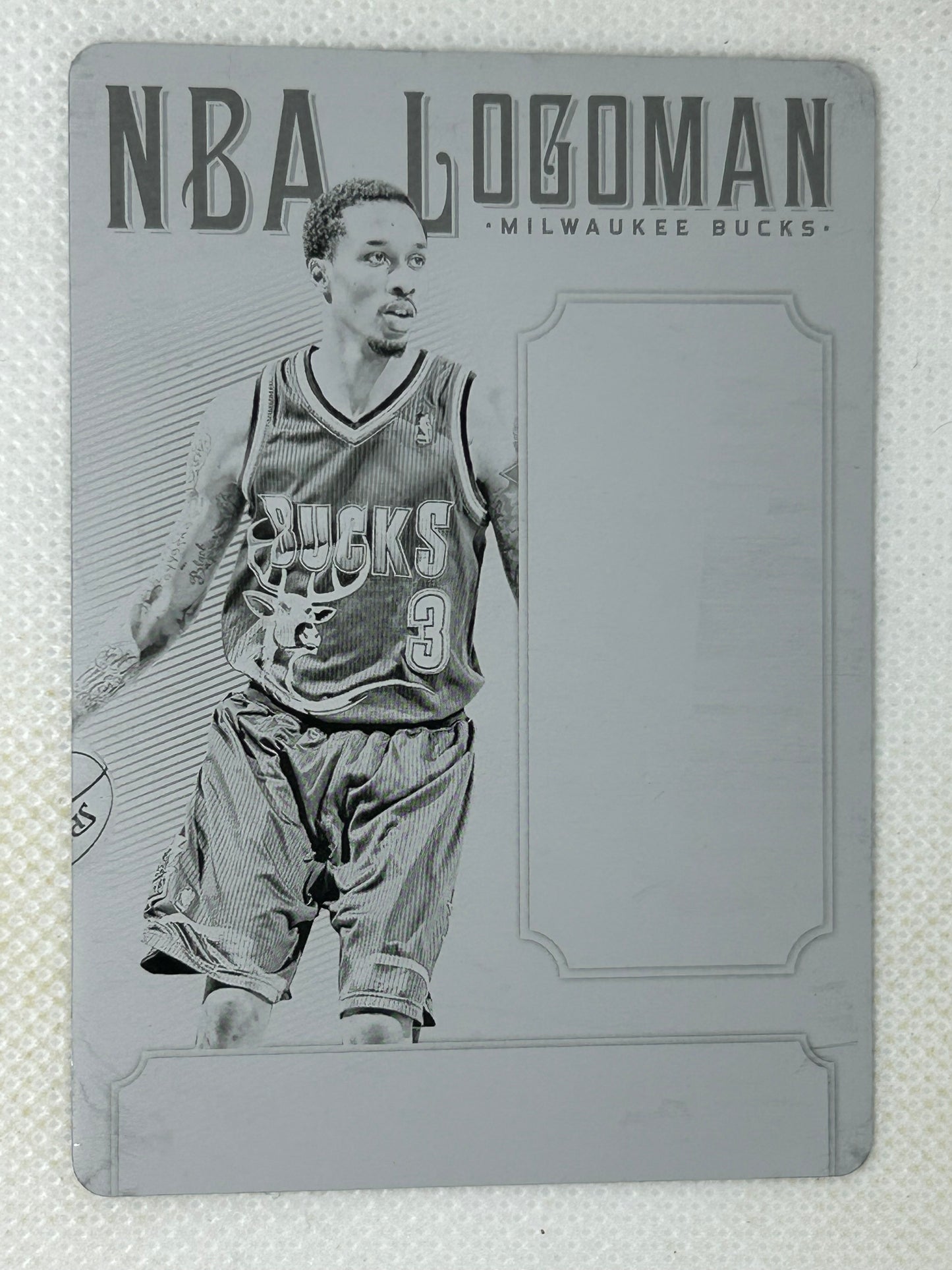 2012-13 Panini National Treasures NBA Logoman Printing Plate Black 1/1 Brandon Jennings #36 Milwaukee Bucks