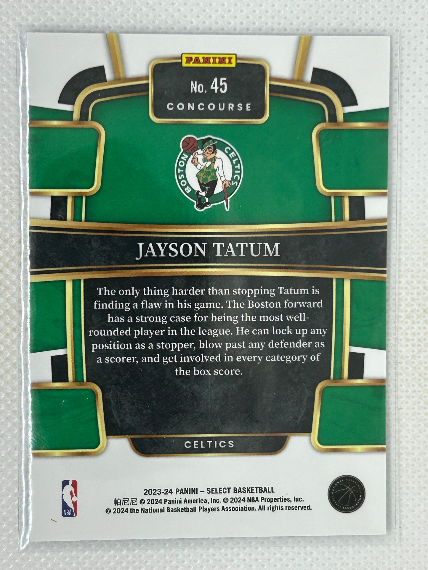 2023-24 Panini Select #45 Jayson Tatum Boston Celtics