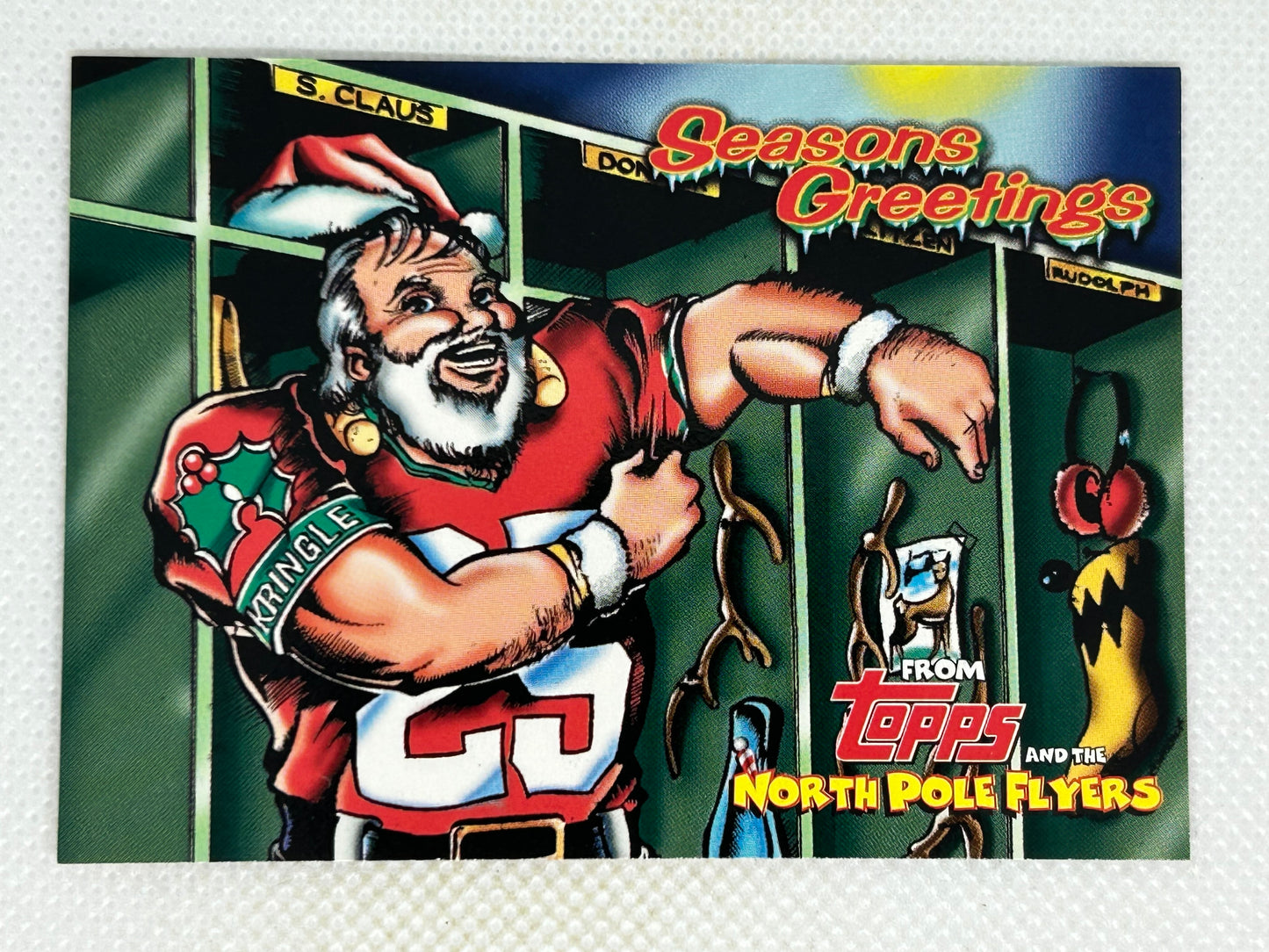 1996 Topps North Pole Flyers Season's Greetings Santa Claus