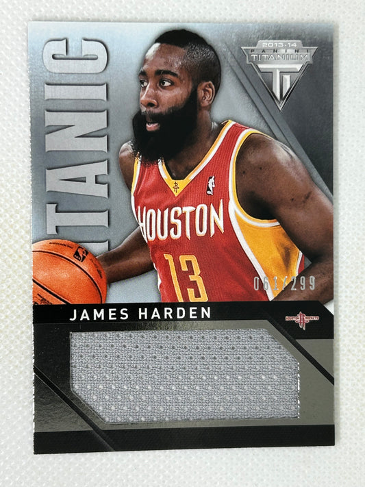 2013-14 Panini Titanium James Harden Titanic Game Used Jersey #15 /299 Houston Rockets