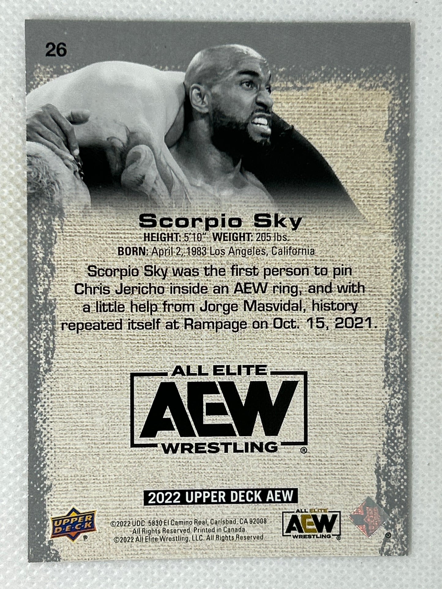 2022 Upper Deck AEW All Elite Wrestling #26 Scorpio Sky