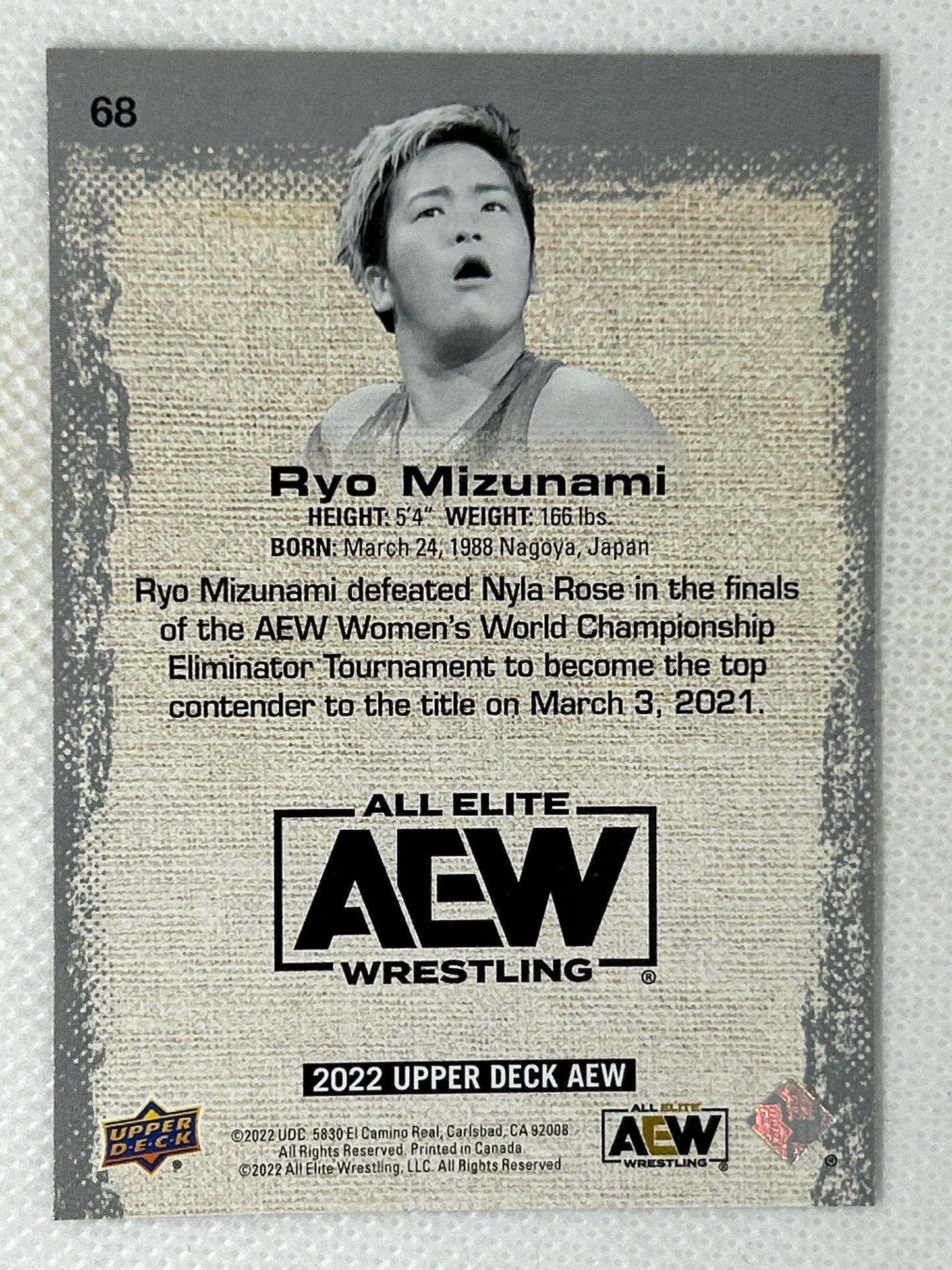 2022 Upper Deck AEW All Elite Wrestling Ryo Mizunami #68