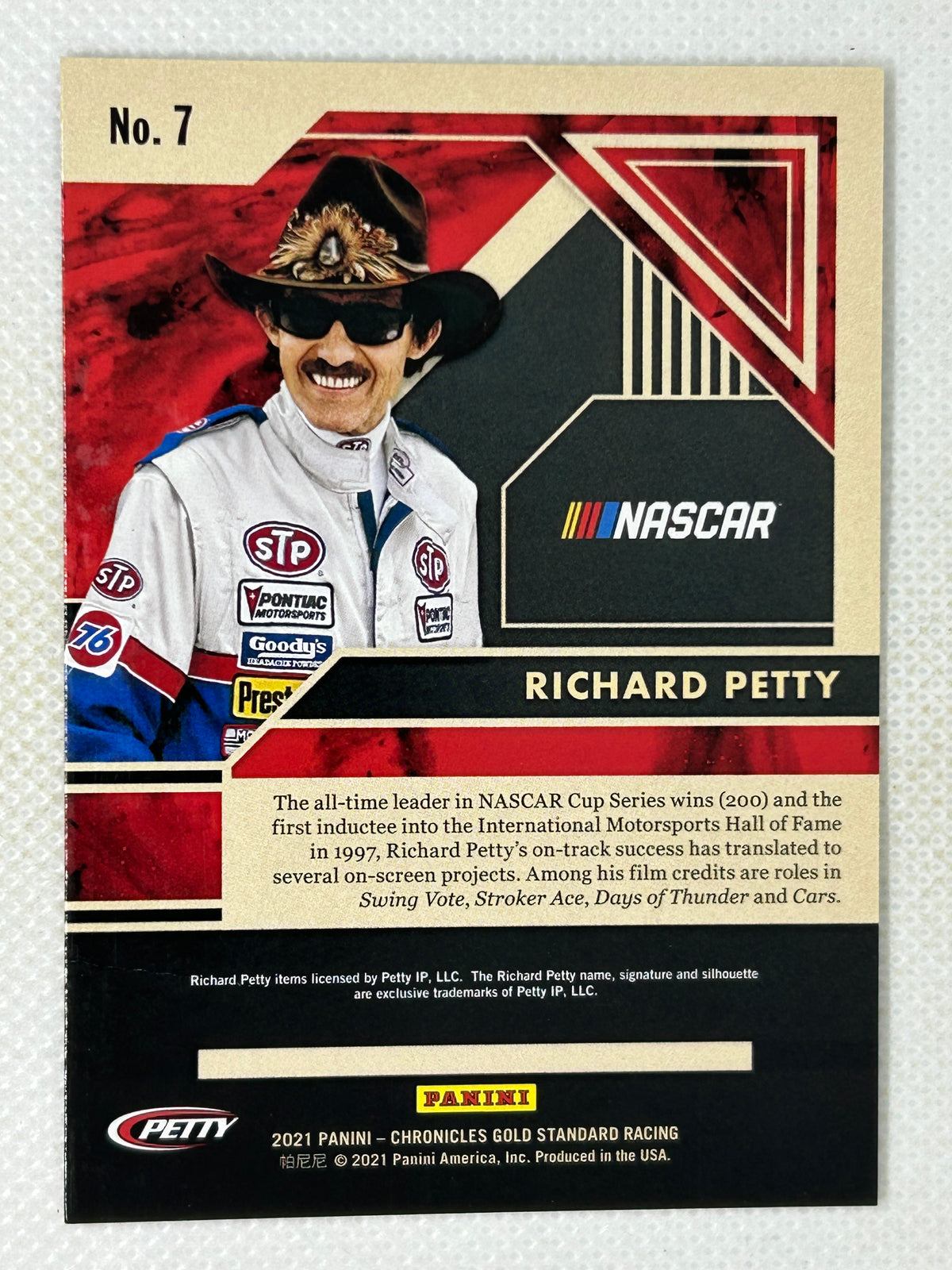 2021 Panini Gold Standard #7 Richard Petty Signed Card
