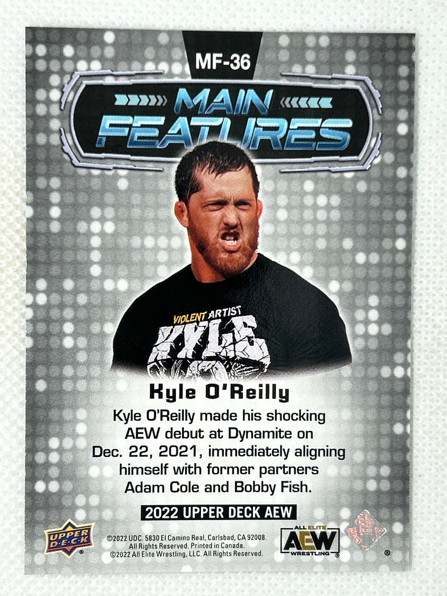 2022 Upper Deck AEW Wrestling Main Features Blue Parallel Kyle O'Reilly #MF-36