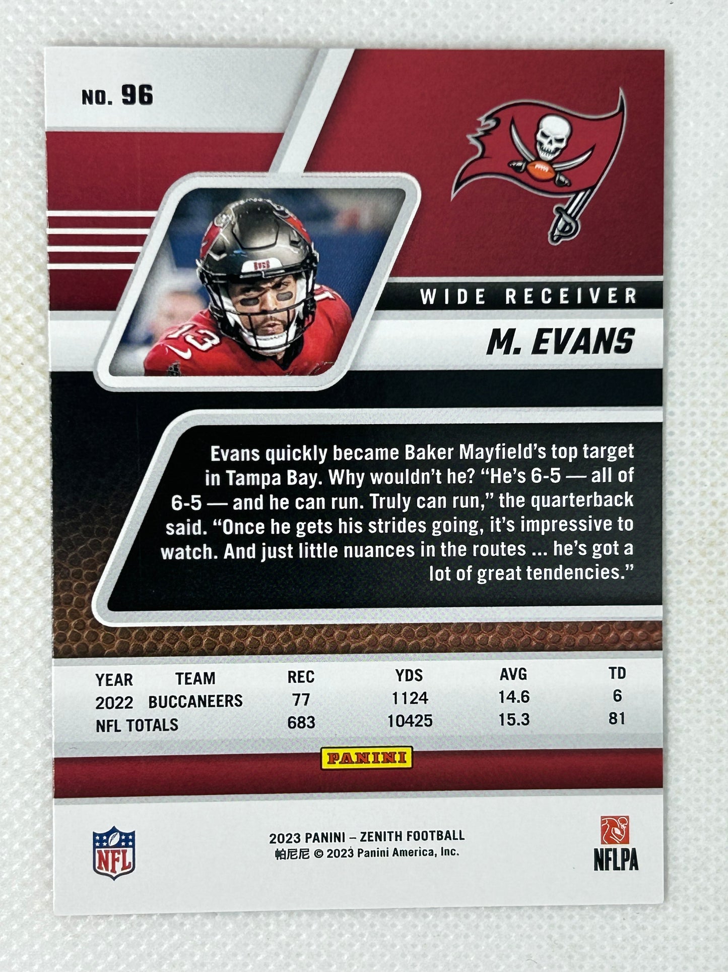 2023 Panini Zenith Mike Evans #96 Tampa Bay Buccaneers