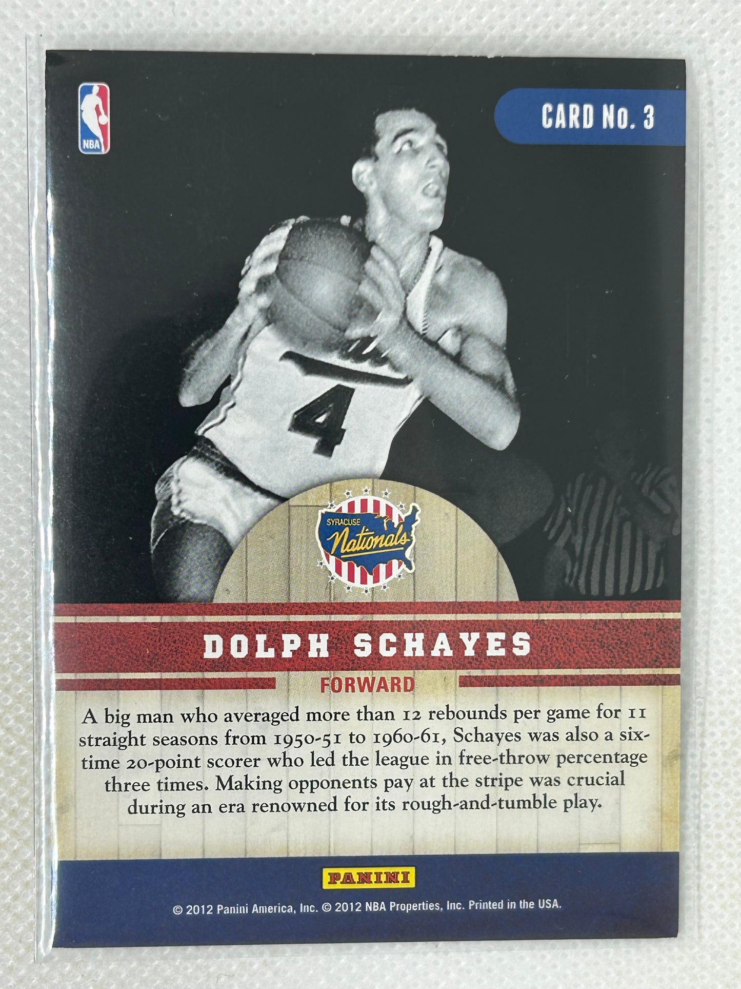 2011-12 Panini Past and Present Changing Times #3 Dolph Schayes Syracuse Nationals