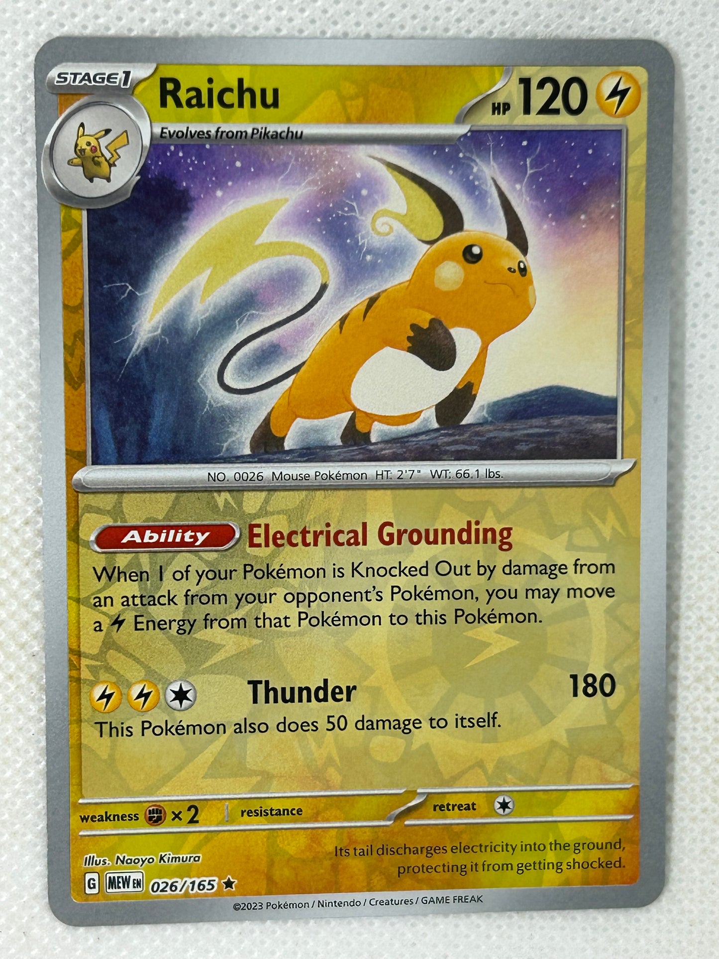 Pokémon TCG Scarlet & Violet 151 Reverse Holo - Raichu 026/165