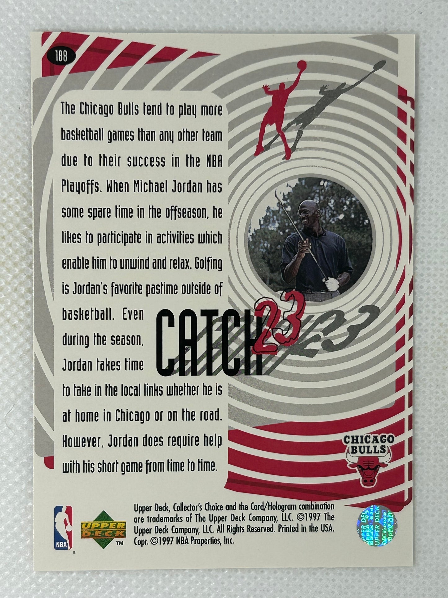 1996-97 Upper Deck Collector’s Choice Catch 23 Michael Jordan #188 Chicago Bulls