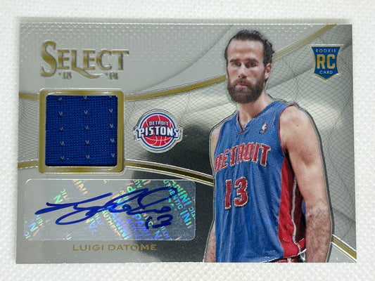2013-14 Panini Select Rookie Jersey Autograph Luigi Datome #6 Detroit Pistons