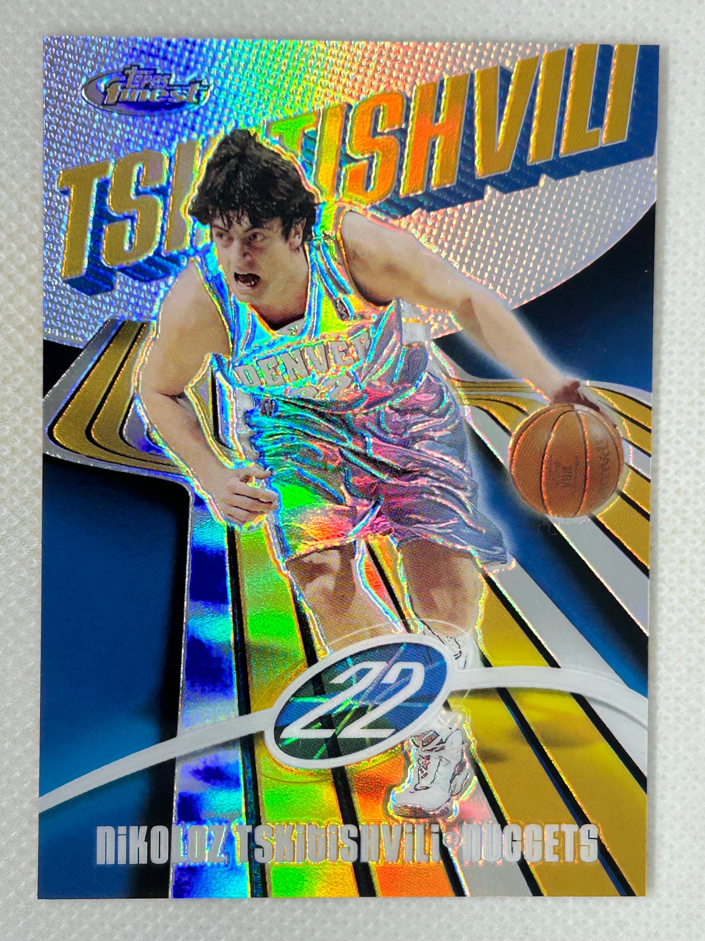 2003-04 Topps Finest #82 Nikoloz Tskitishvili Refractor /250 Denver Nuggets