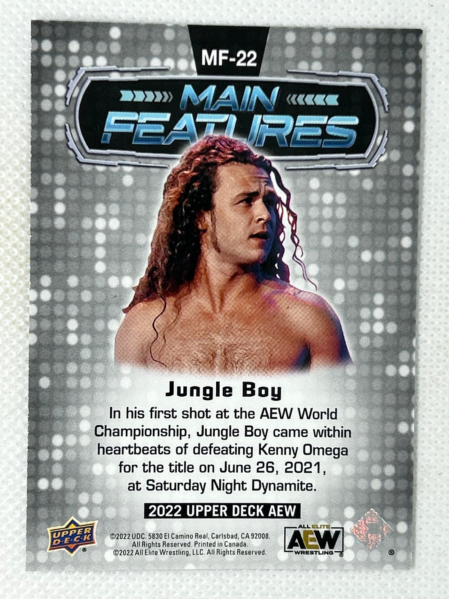 2022 Upper Deck AEW Wrestling Main Features Blue Parallel Jungle Boy #MF-22