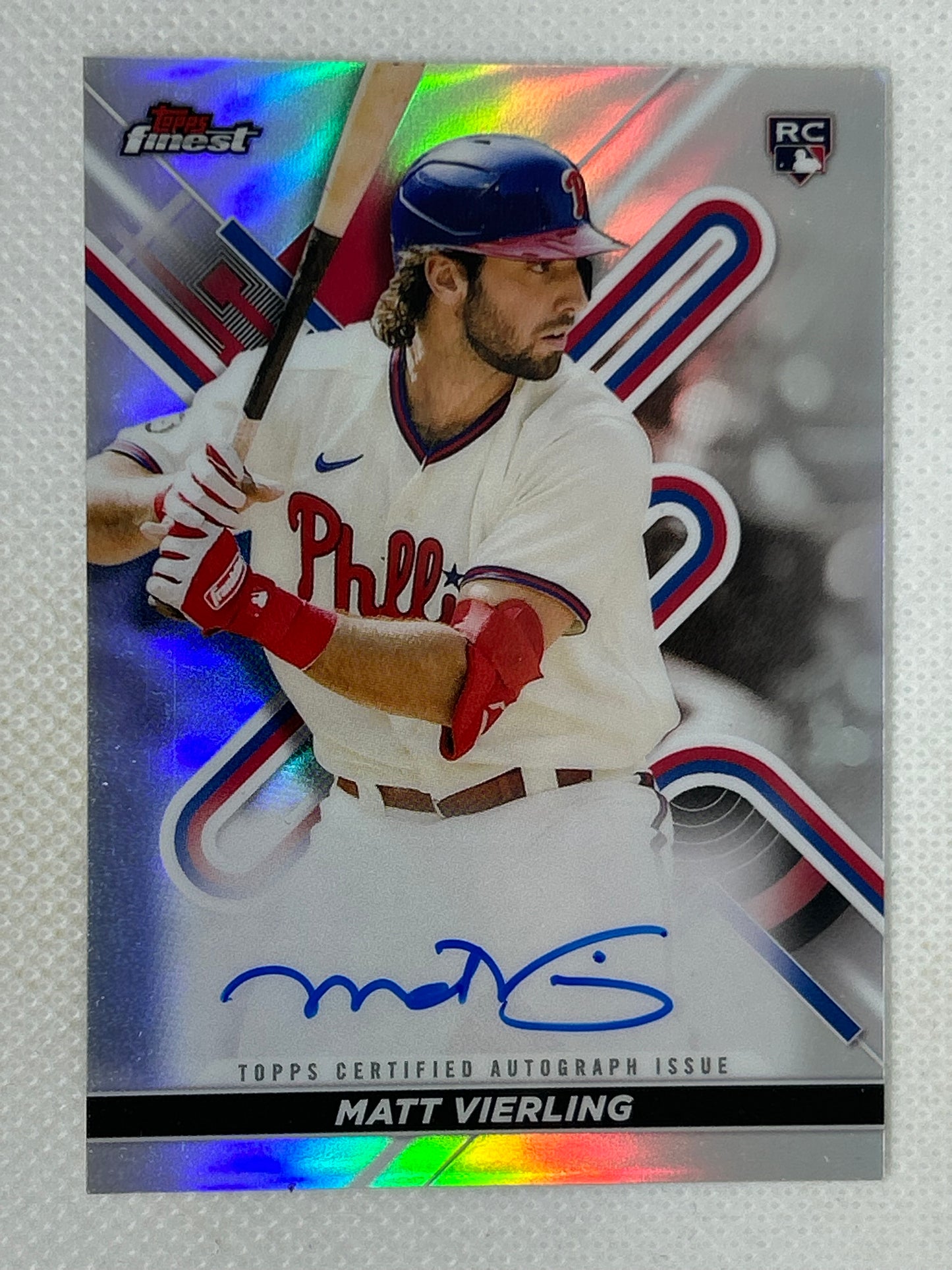 2022 Topps Finest Matt Vierling Rookie Autograph Refractor #FA-MV Philadelphia Phillies