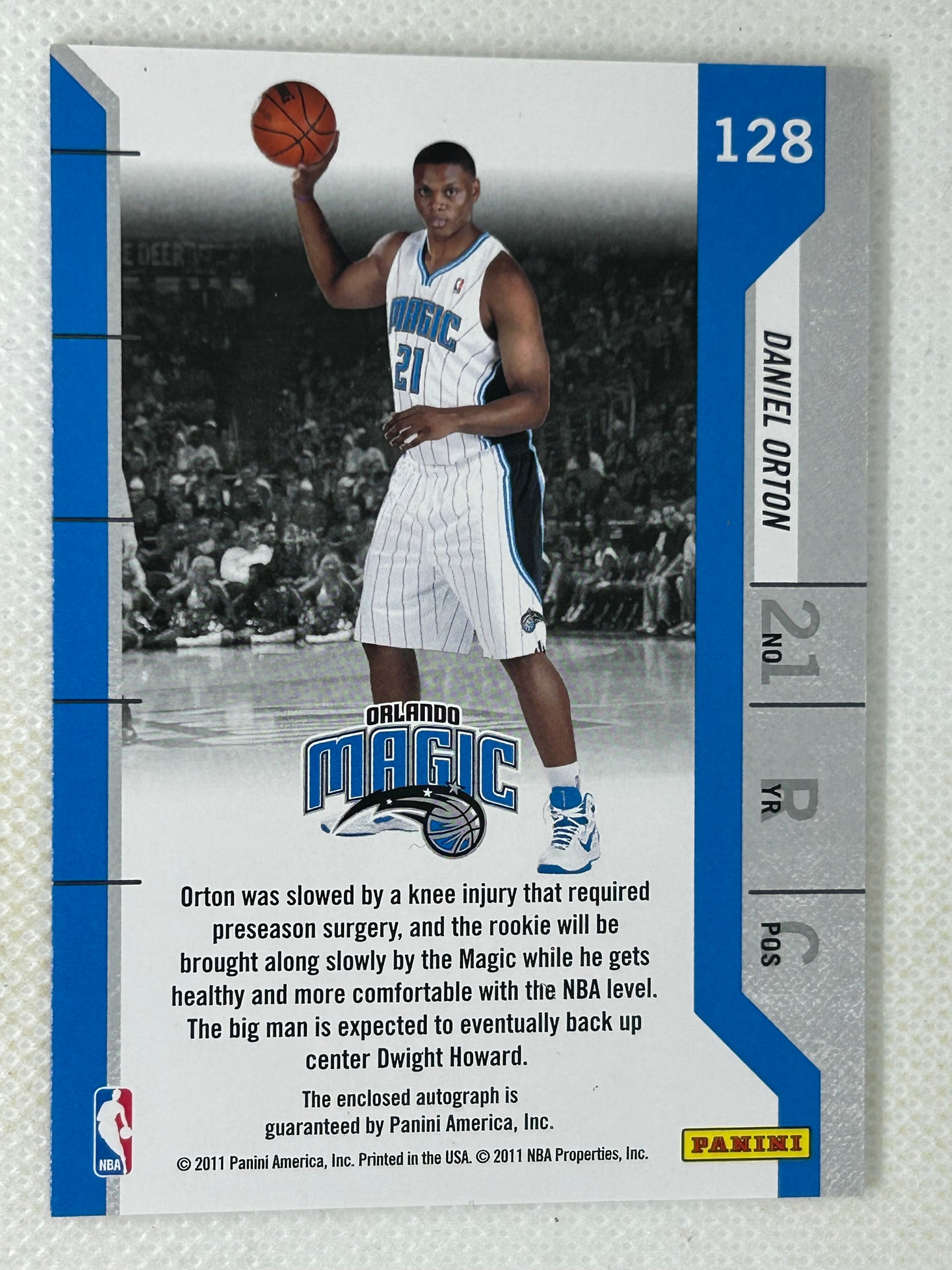2010-11 Panini Contenders Patches Rookie Autograph #128 Daniel Orton Orlando Magic
