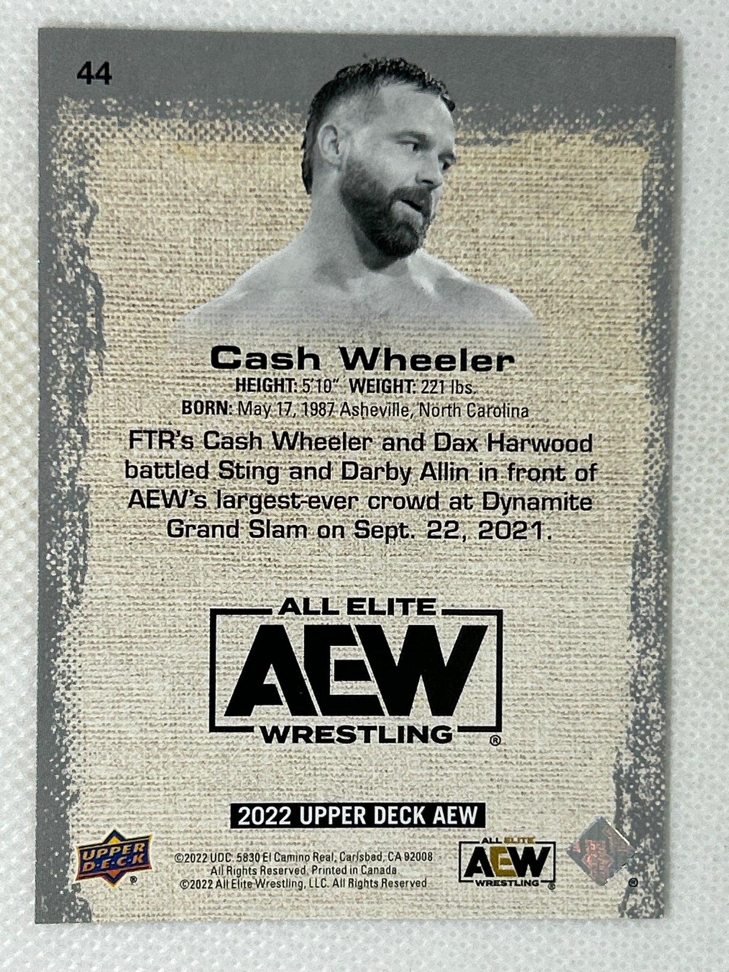 2022 Upper Deck AEW All Elite Wrestling Gold Cash Wheeler #44