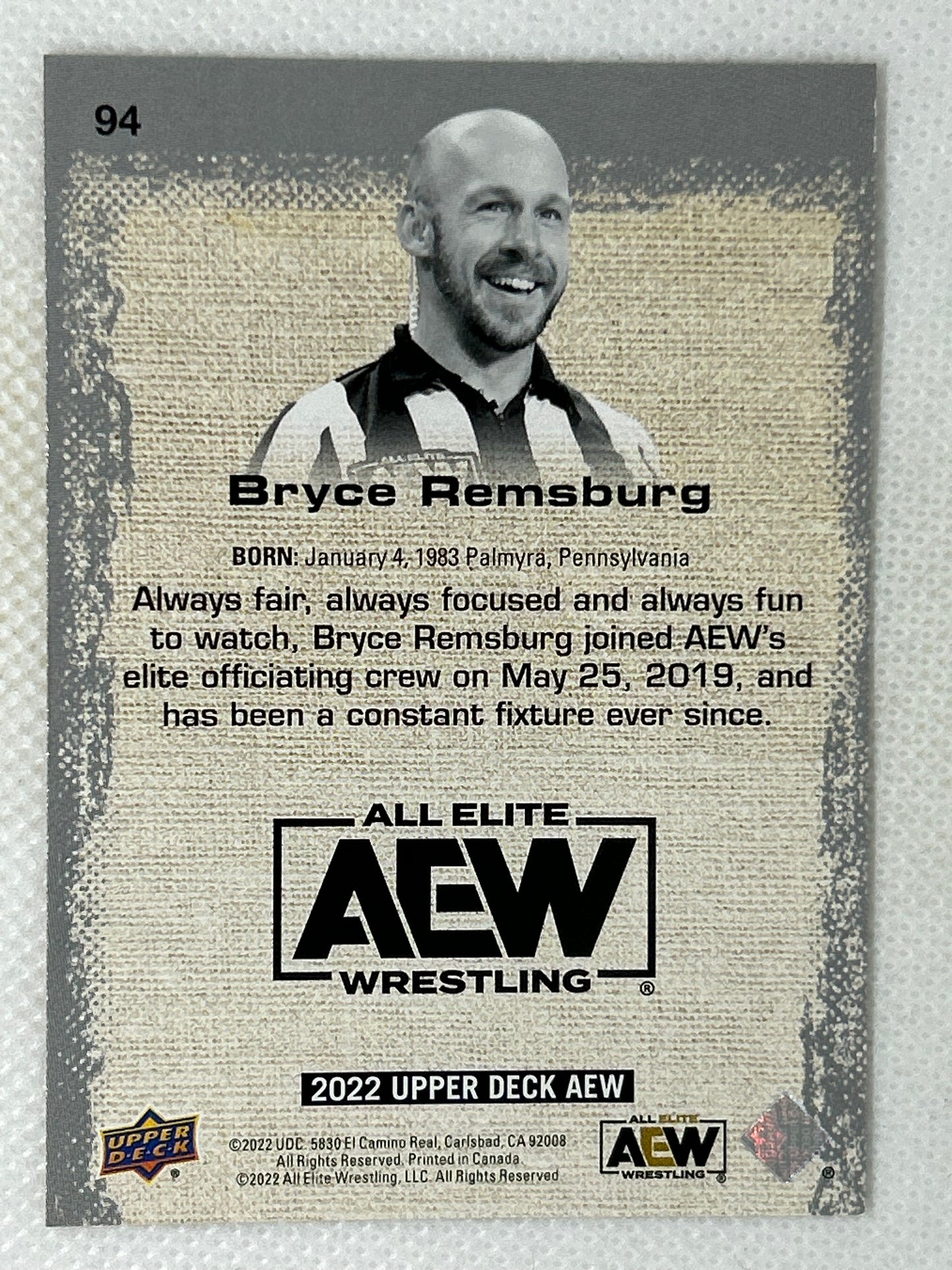 2022 Upper Deck AEW All Elite Wrestling Gold Bryce Remsburg #94
