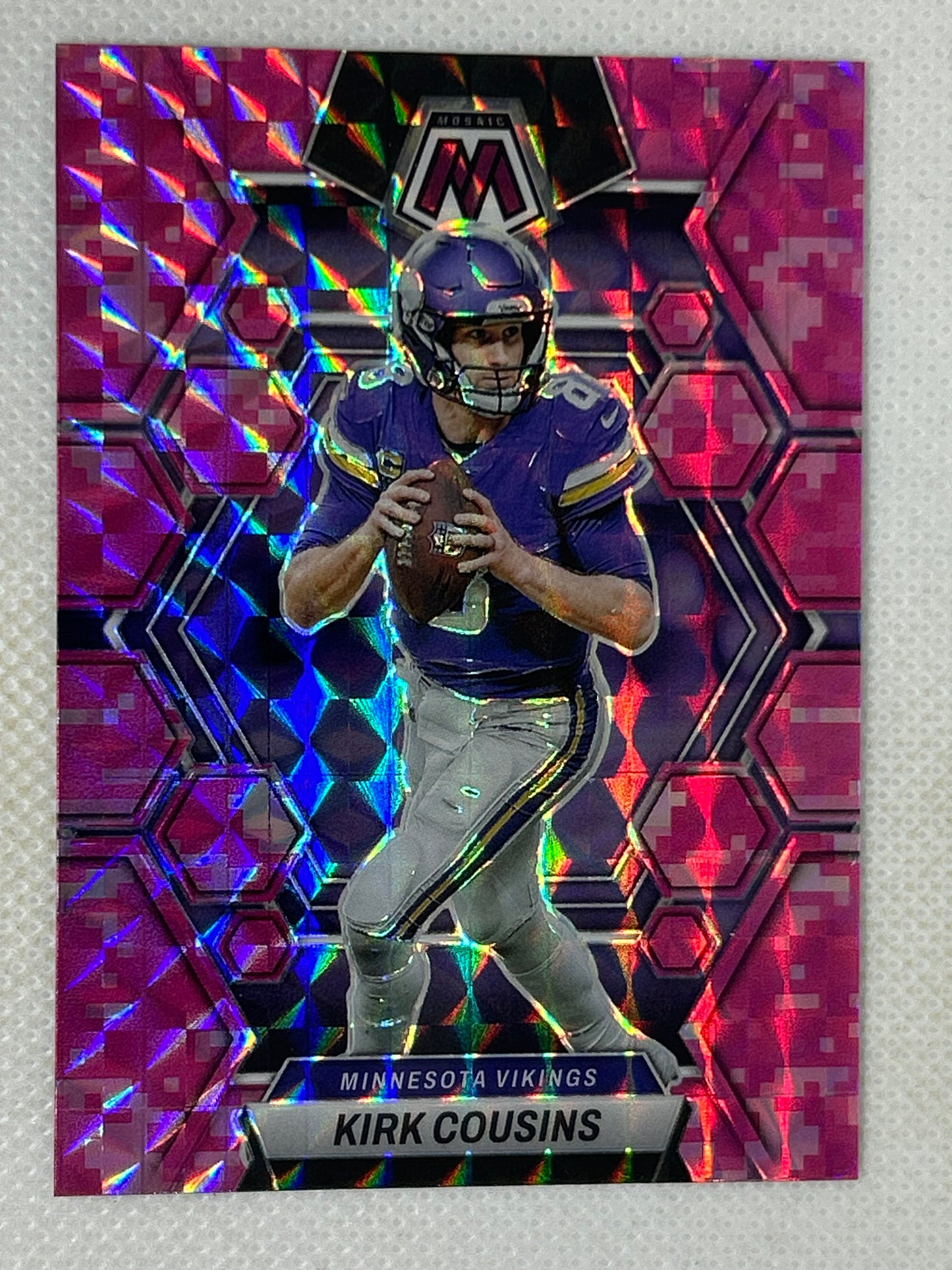 2023 Panini Mosaic Pink Camo Prizm #150 Kirk Cousins Minnesota Vikings