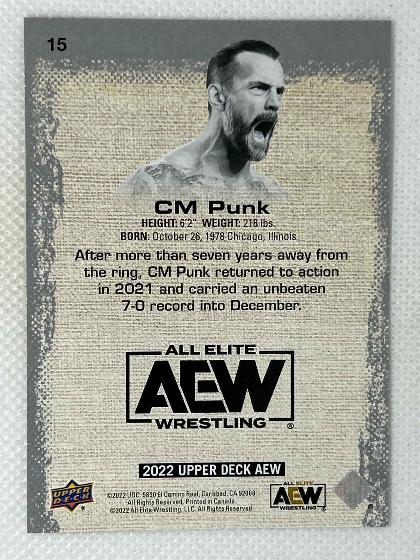 2022 Upper Deck AEW All Elite Wrestling Gold #15 CM Punk