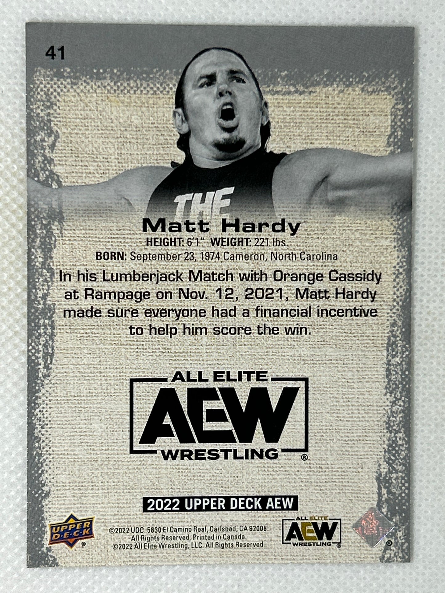 2022 Upper Deck AEW All Elite Wrestling Matt Hardy #41