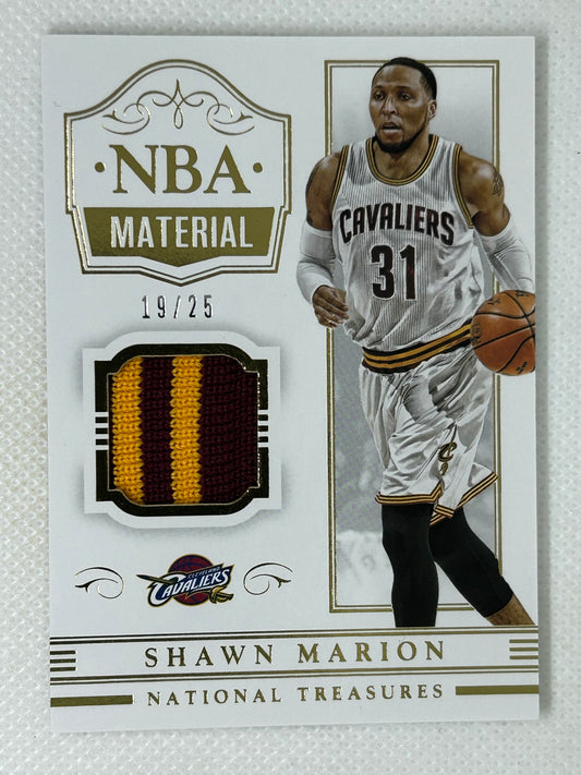 2014-15 Panini National Treasures NBA Material Gold Patch /25 Shawn Marion #NBA-SM Cleveland Cavaliers