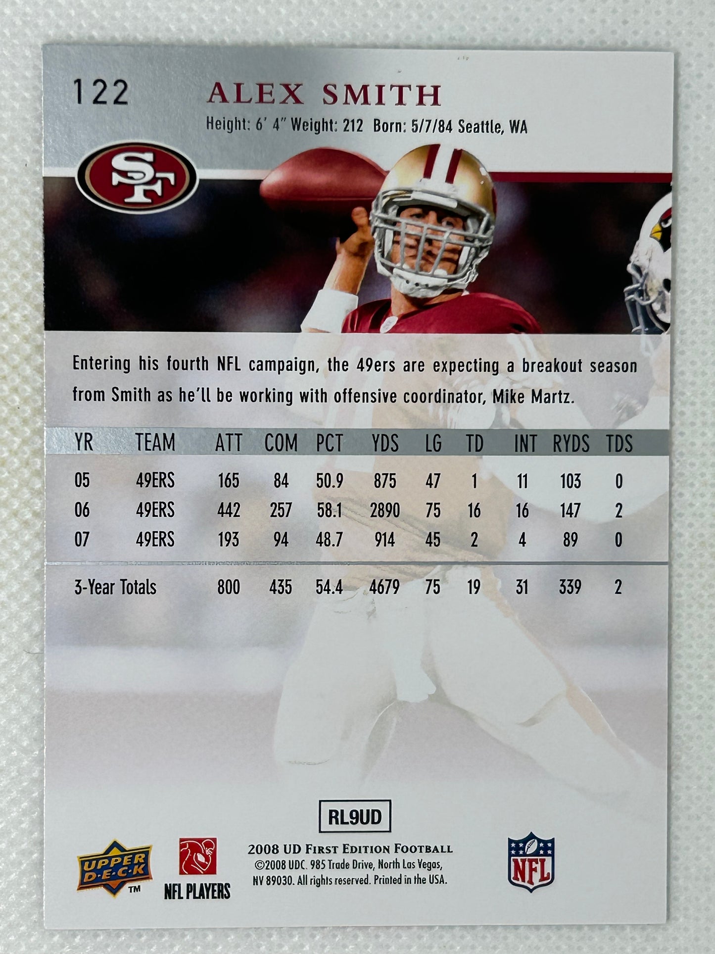 2008 Upper Deck First Edition #122 Alex Smith San Francisco 49ers