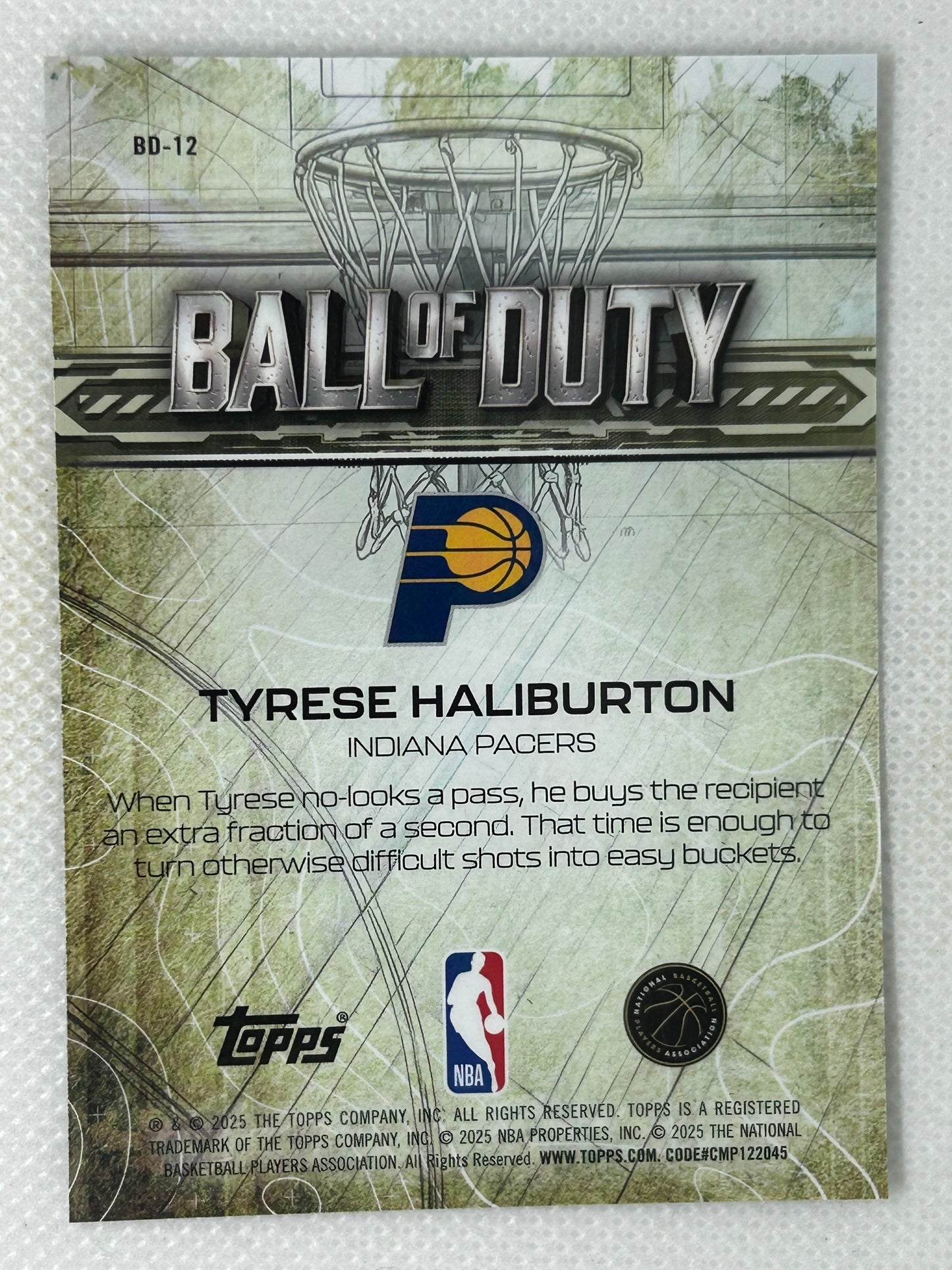 2025-26 Topps Chrome Basketball Ball of Duty Tyrese Haliburton #BD-12 Indiana Pacers
