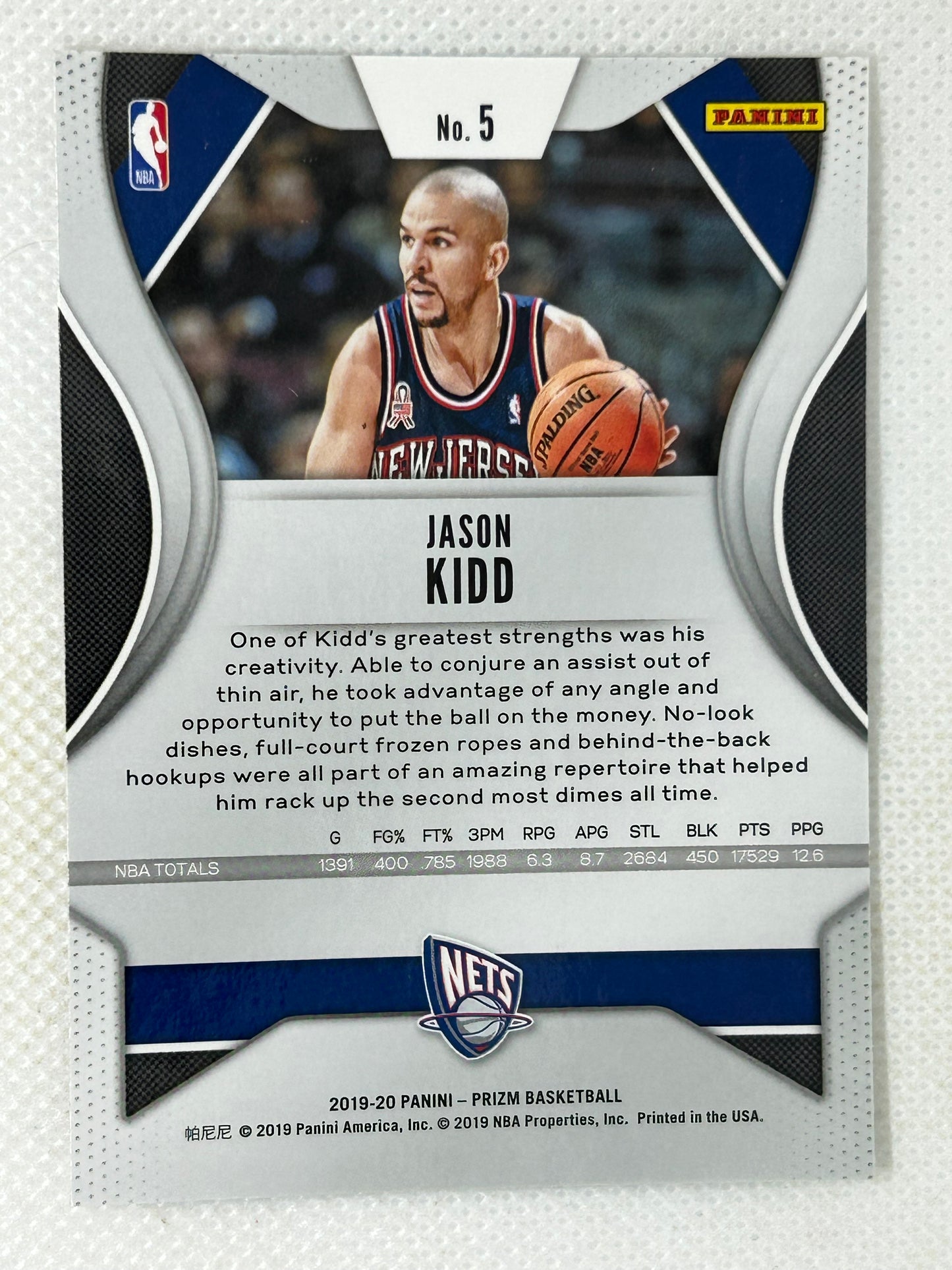 2019-20 Panini Prizm #5 Jason Kidd New Jersey Nets