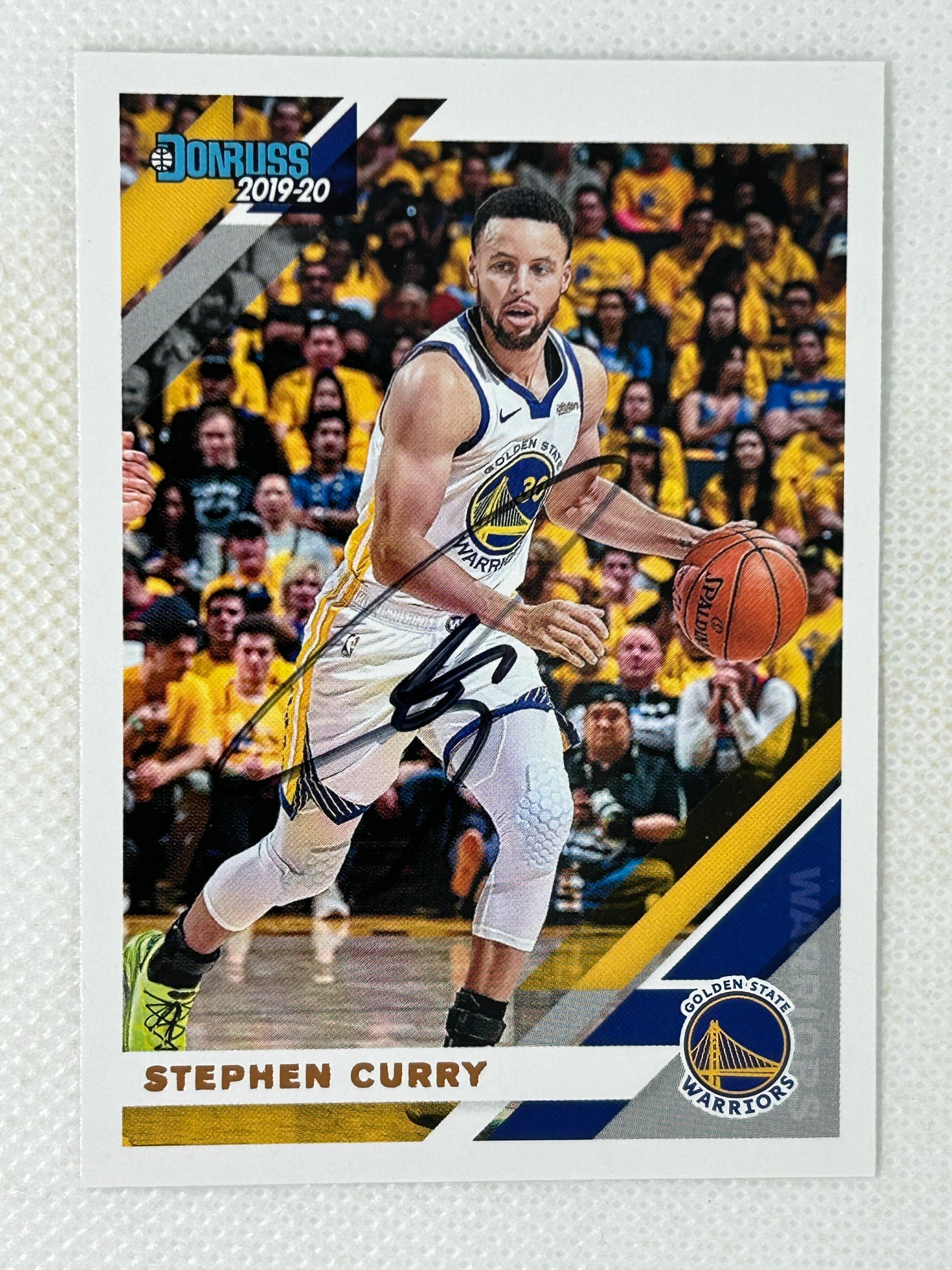 2019-20 Panini Donruss #64 Stephen Curry Golden State Warriors Signed Card