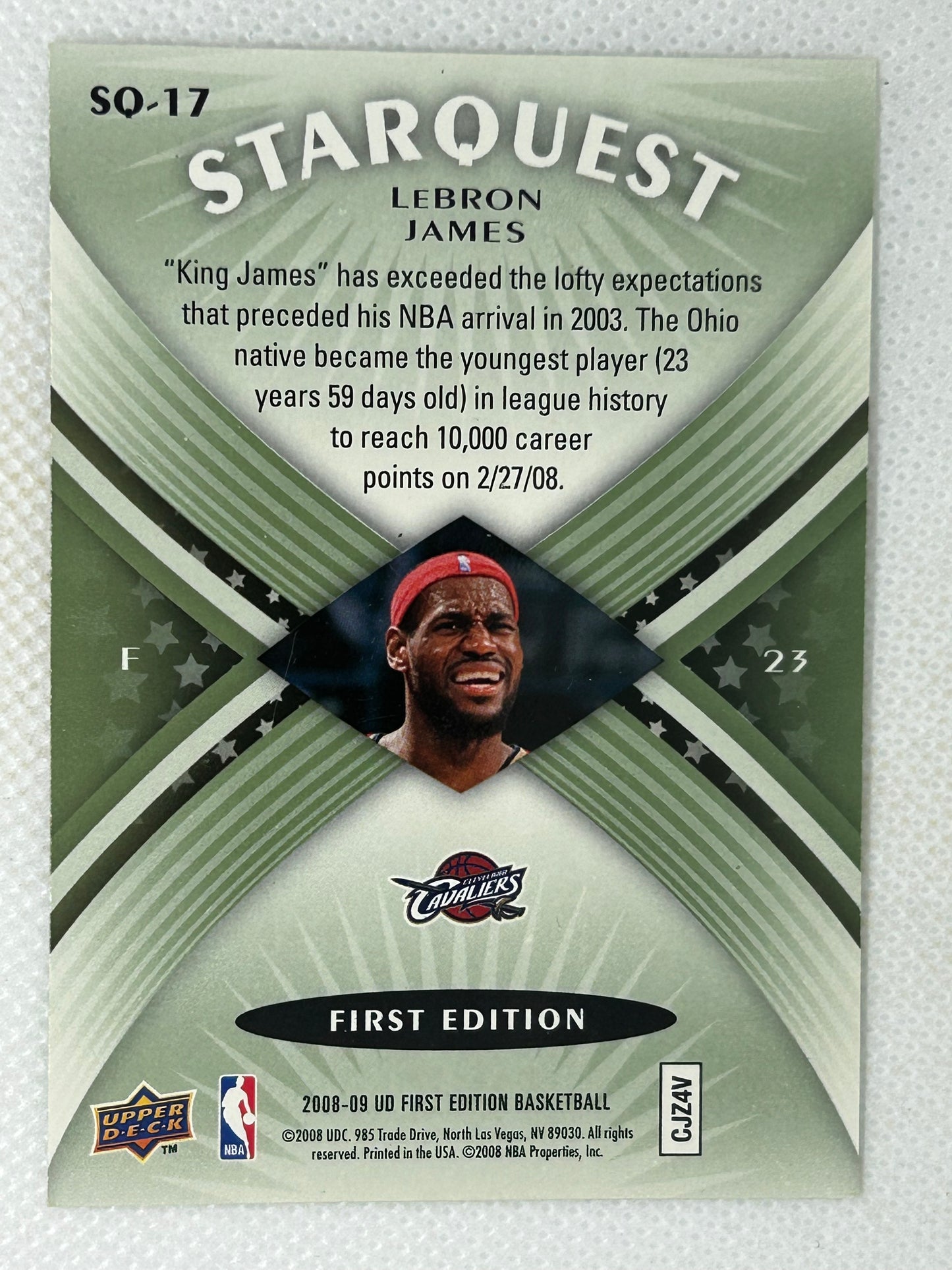 2008-09 Upper Deck First Edition Starquest Green #SQ-17 LeBron James Cleveland Cavaliers