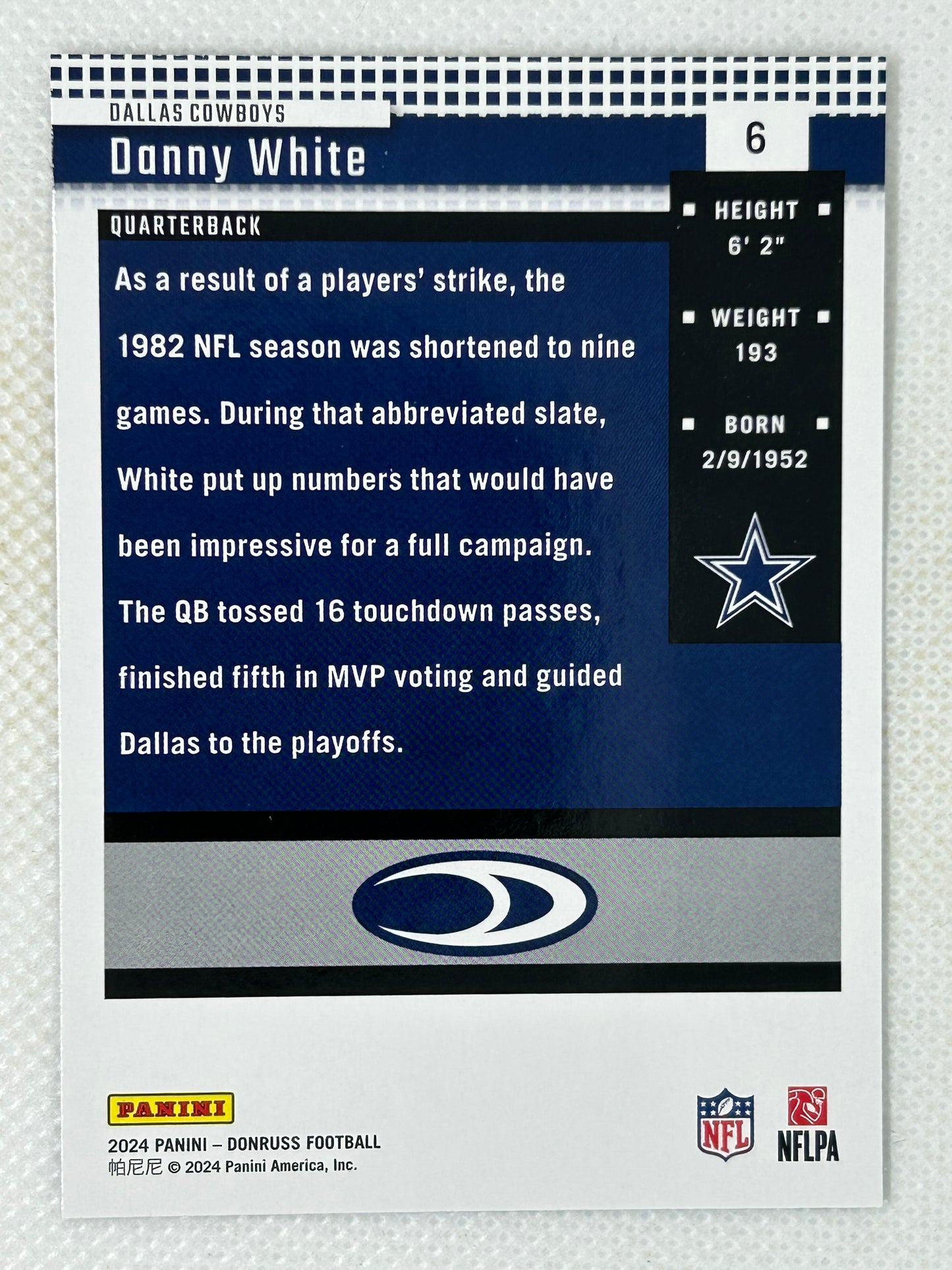 2024 Panini Donruss #6 Danny White Retro 2004 Dallas Cowboys