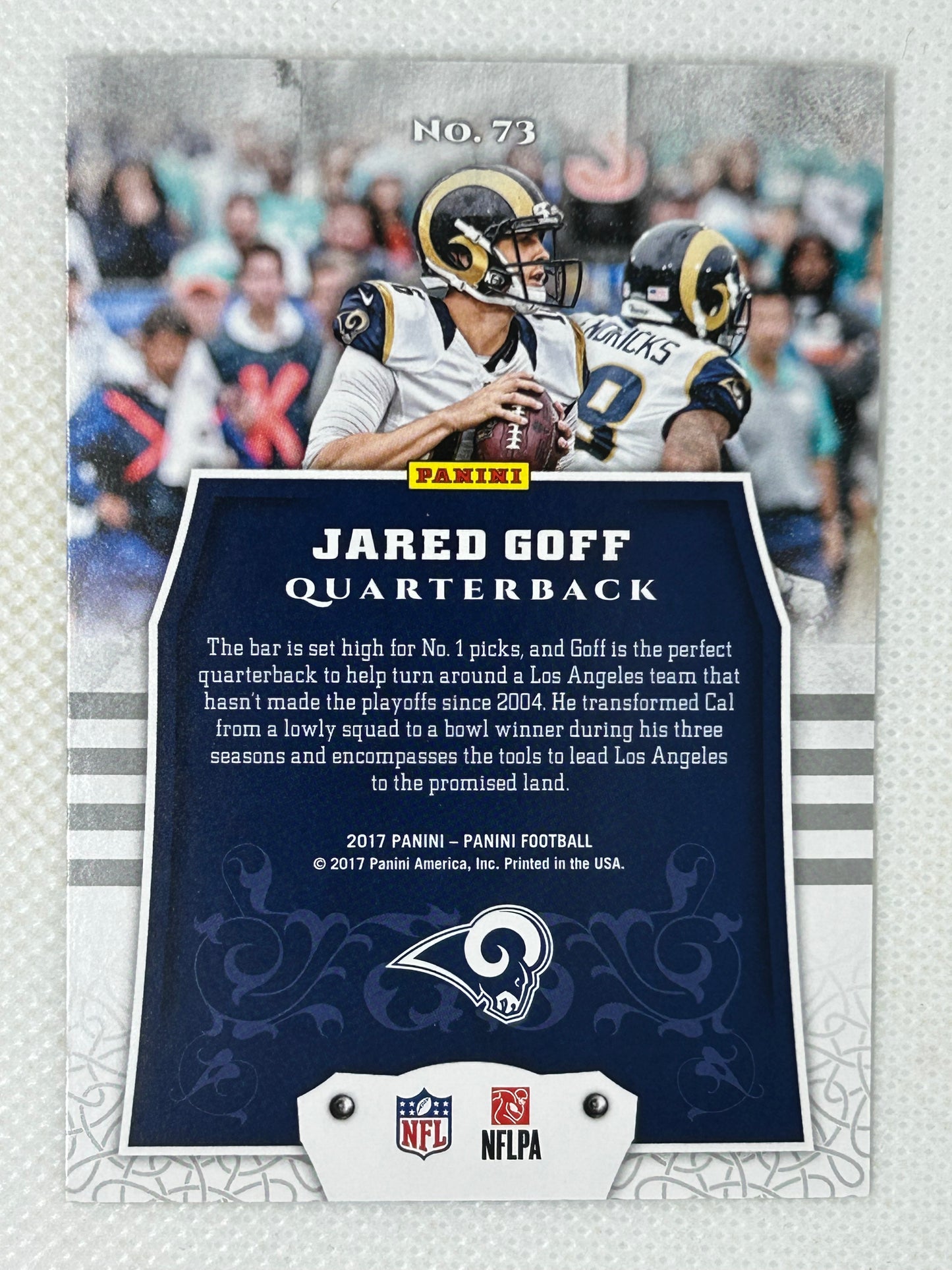 2017 Panini Football #73 Jared Goff Los Angeles Rams