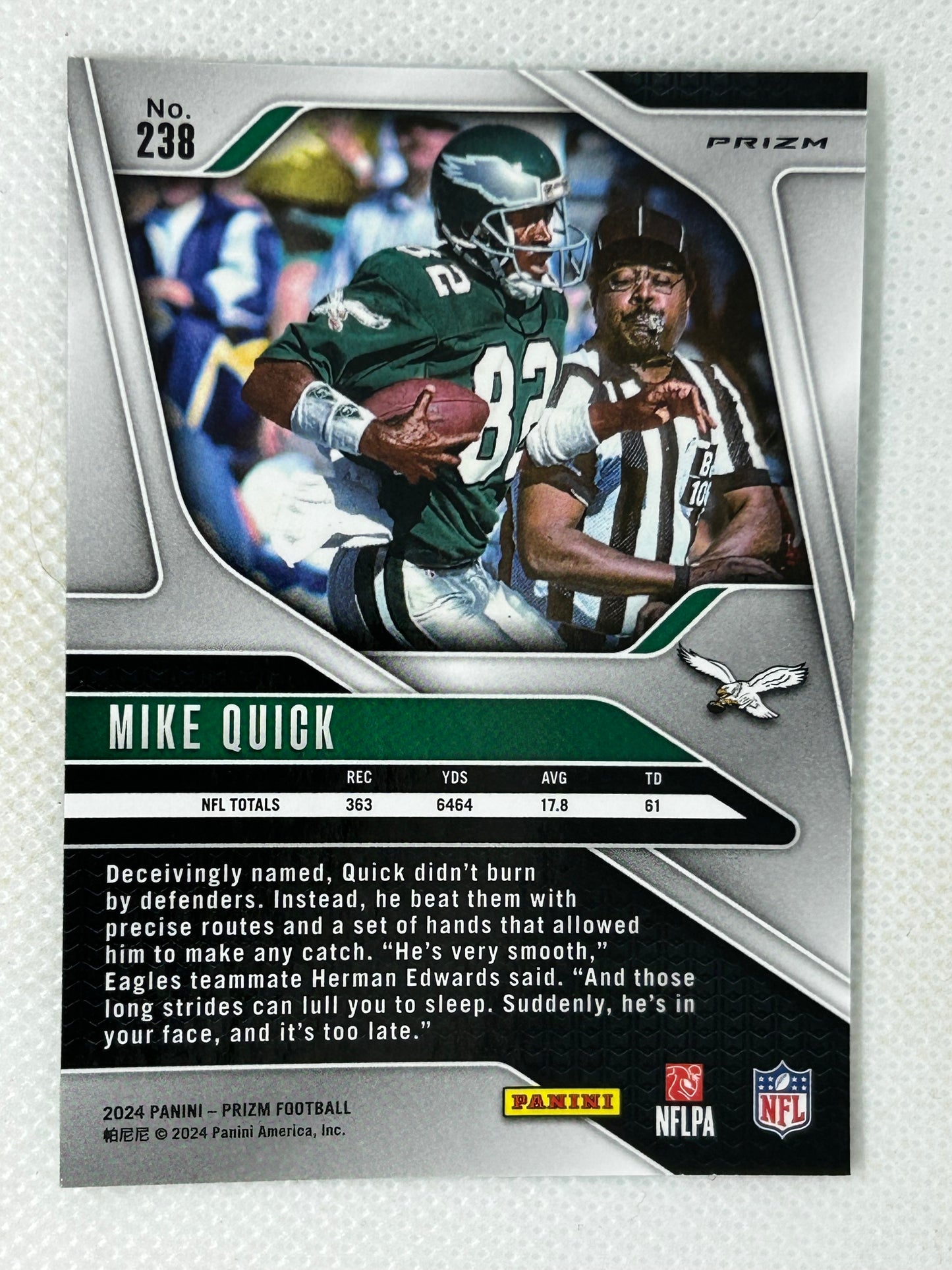 2024 Panini Prizm Green #238 Mike Quick Philadelphia Eagles