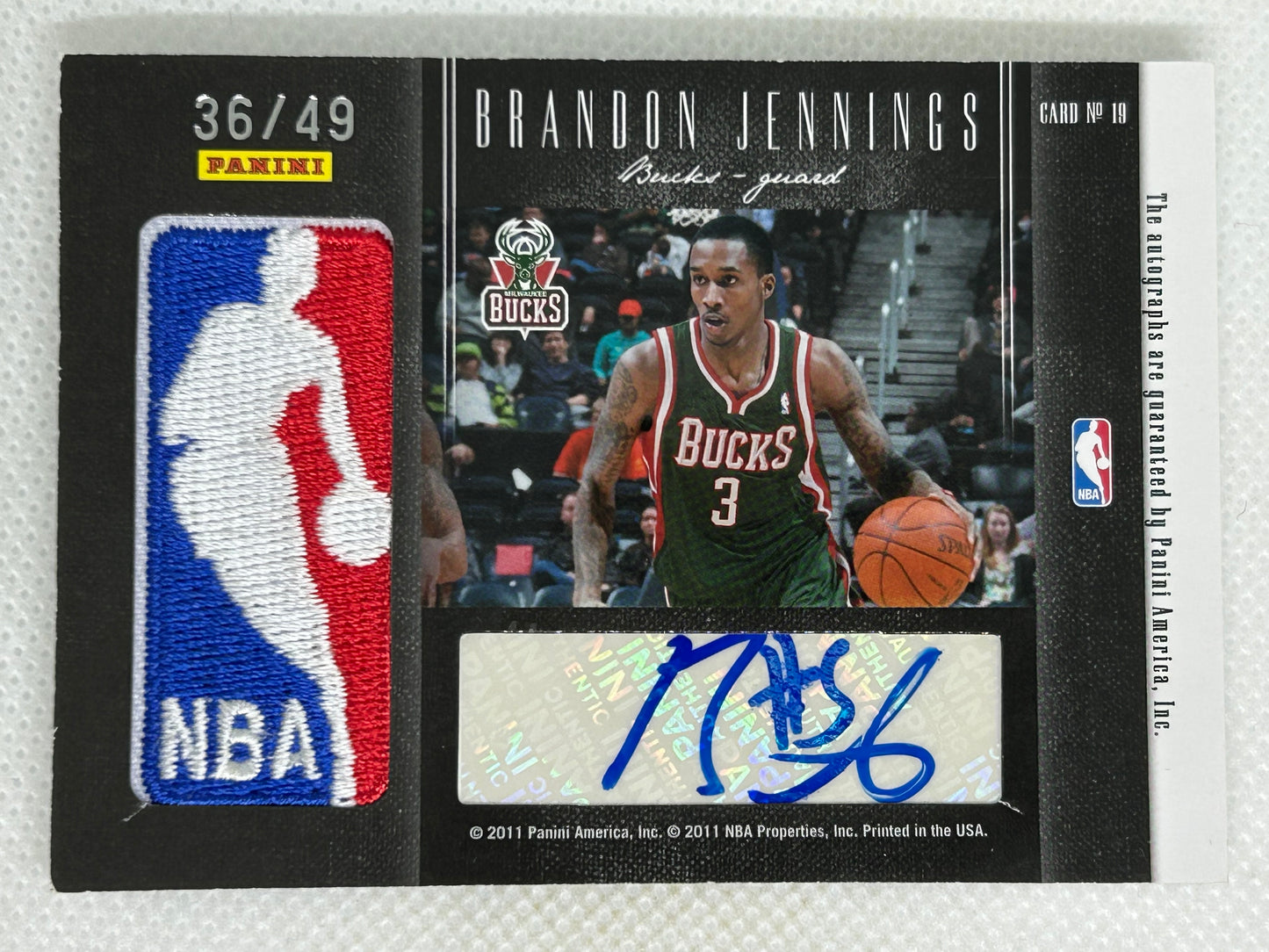 2010-11 Panini Elite Black Box Passing the Torch Dual Logoman Autograph /49 Brandon Jennings & Nate Archibald #19