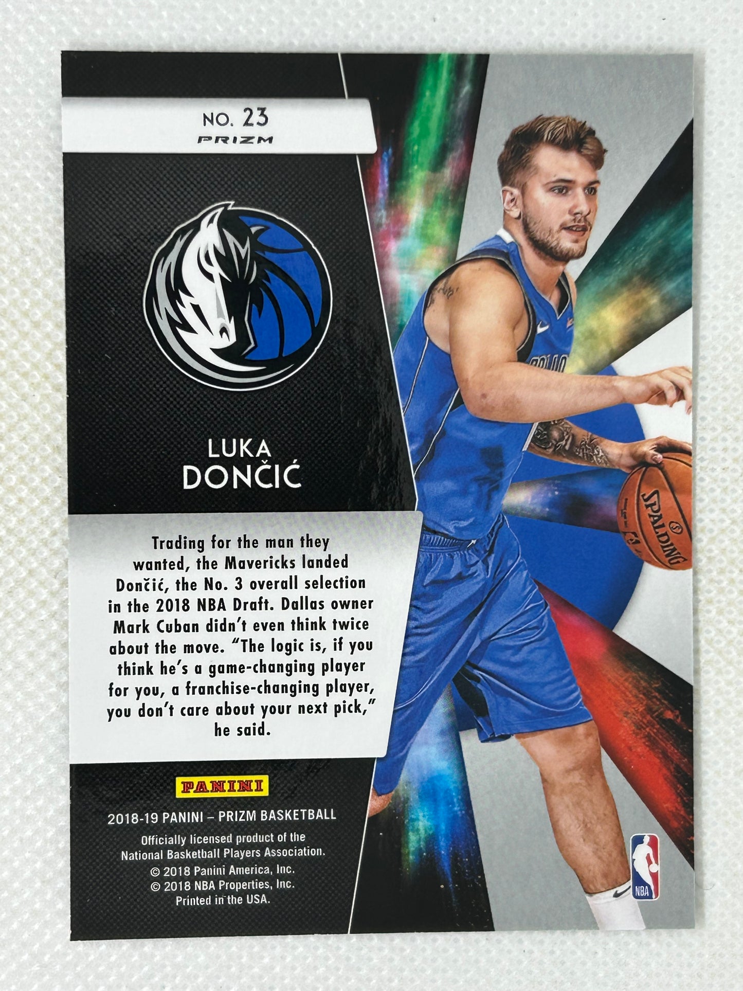 2018-19 Panini Prizm Freshman Phenoms Silver Prizm Rookie Card Luka Dončić #23 Dallas Mavericks