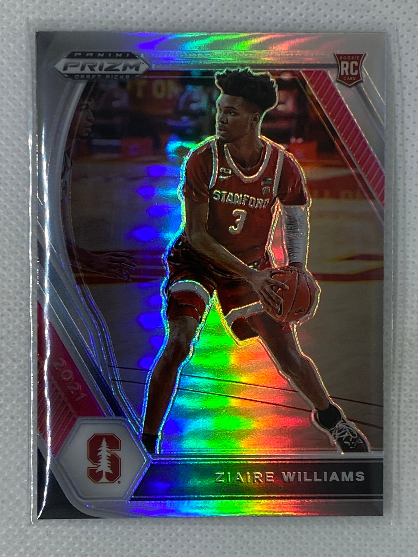 2021 Panini Prizm Draft Basketball Silver Ziaire Williams Card #15 Stanford