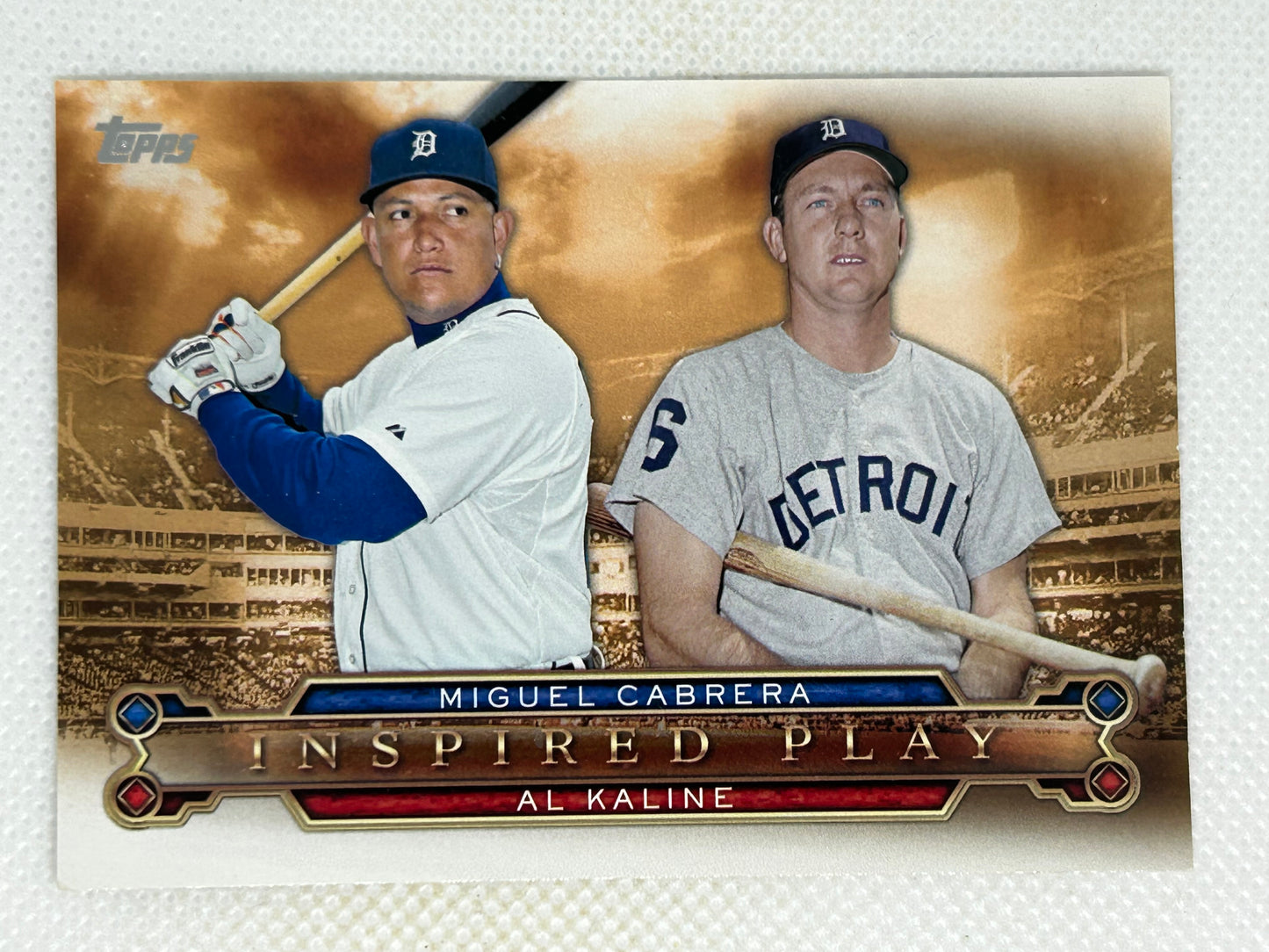 2015 Topps Miguel Cabrera & Al Kaline Inspired Play #I-4 Detroit Tigers