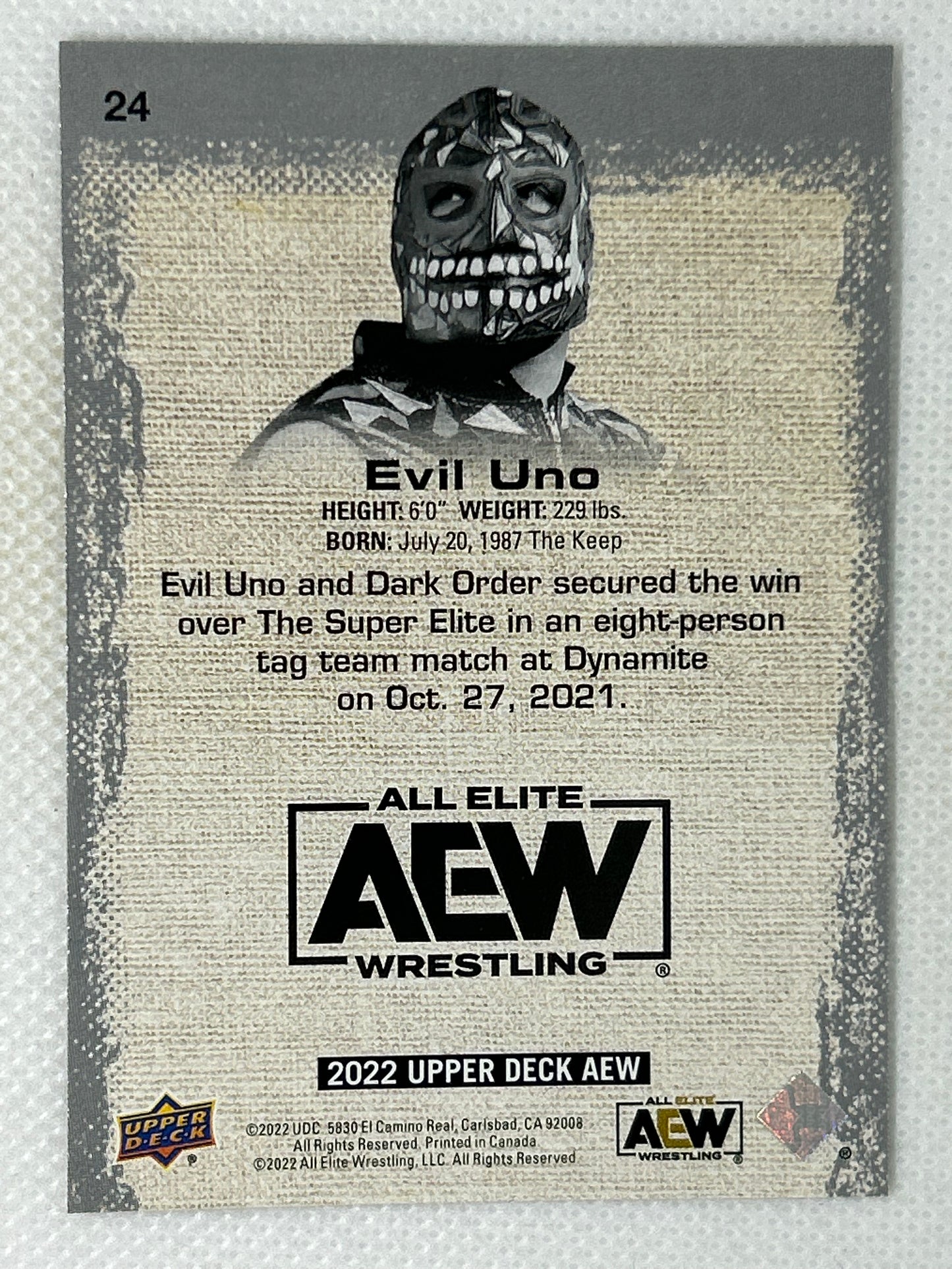 2022 Upper Deck AEW All Elite Wrestling Evil Uno #24