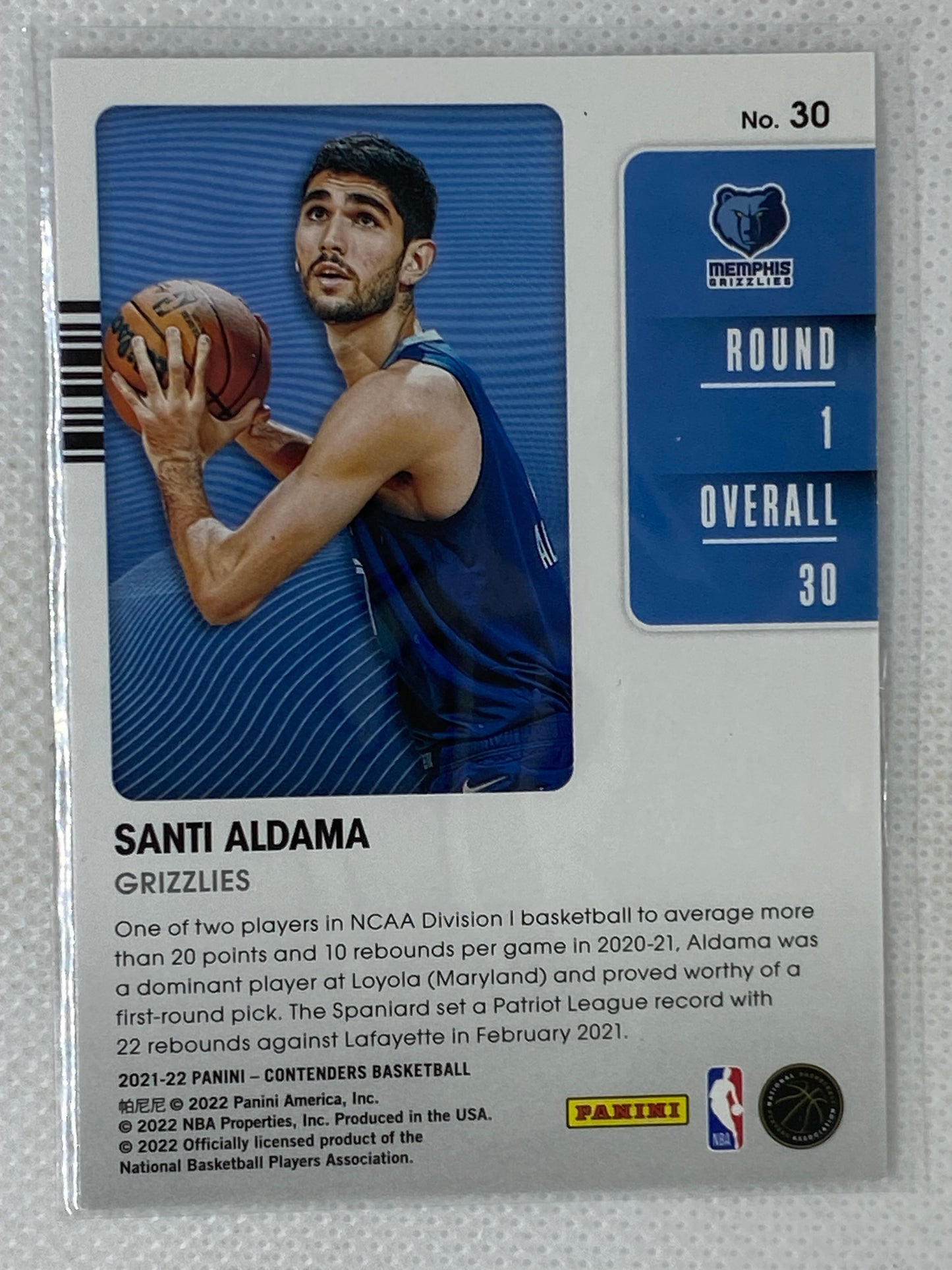 2021-22 Panini Contenders '21 Draft Class Contenders #30 Santi Aldama
