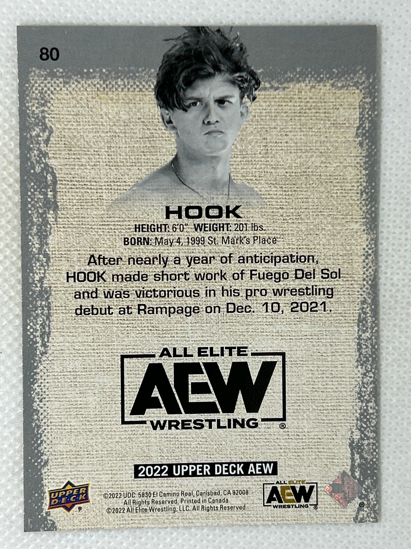 2022 Upper Deck AEW All Elite Wrestling Gold Hook #80