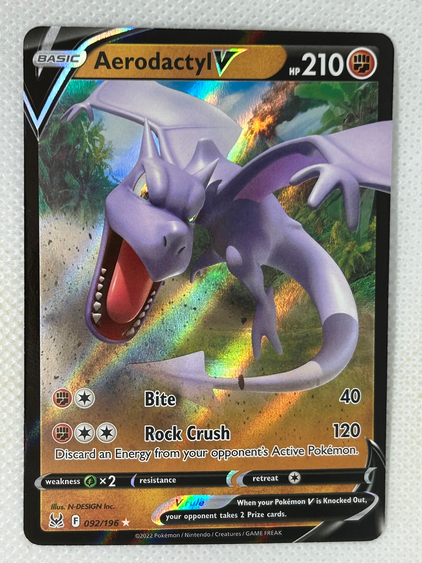Pokémon Lost Origin Full Art Holo - Aerodactyl V 092/196