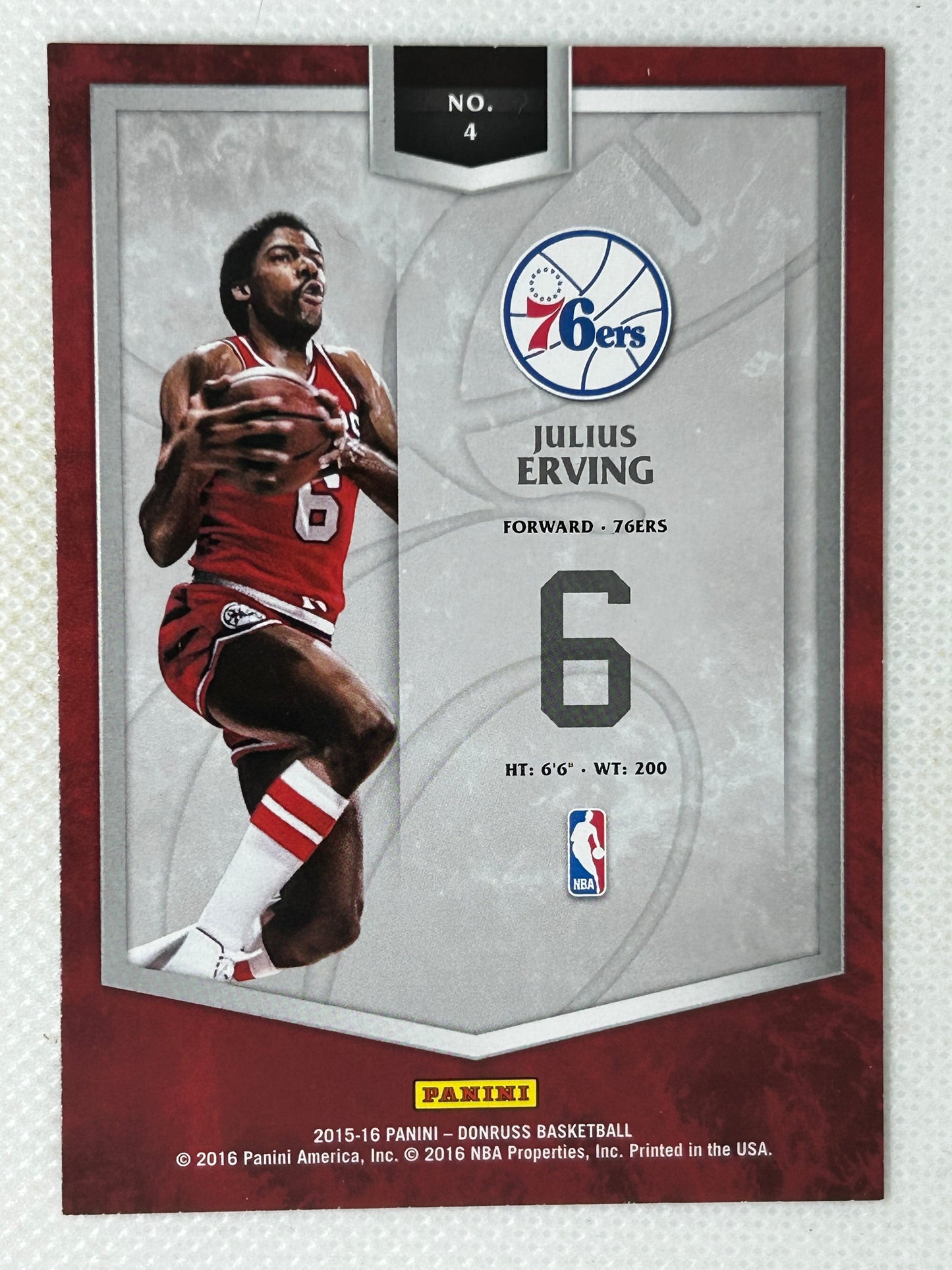 2015-16 Panini Elite Elite Series #4 Julius Erving Philadelphia 76ers