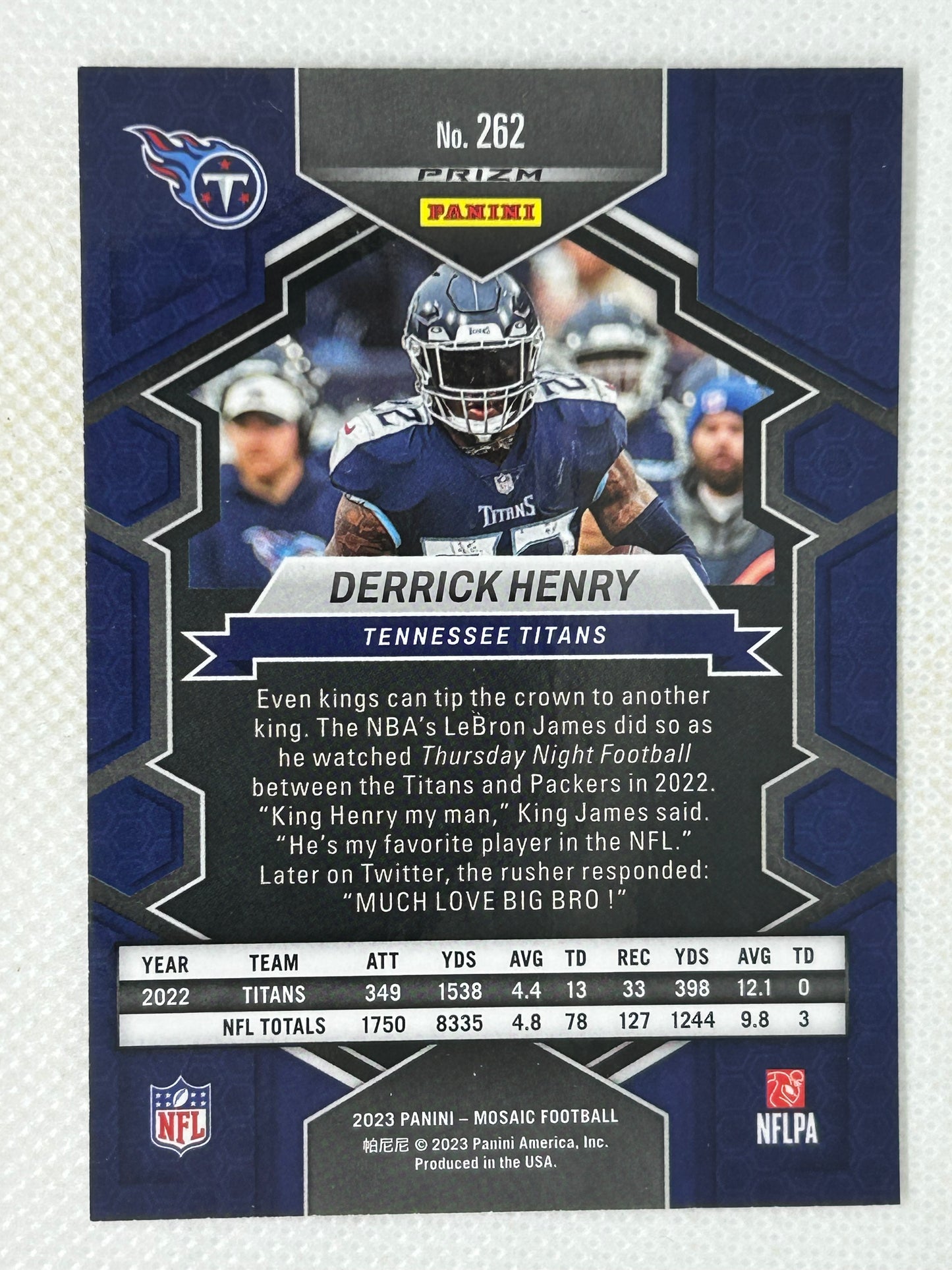 2023 Panini Mosaic National Pride Silver Prizm #262 Derrick Henry Tennessee Titans 🏈