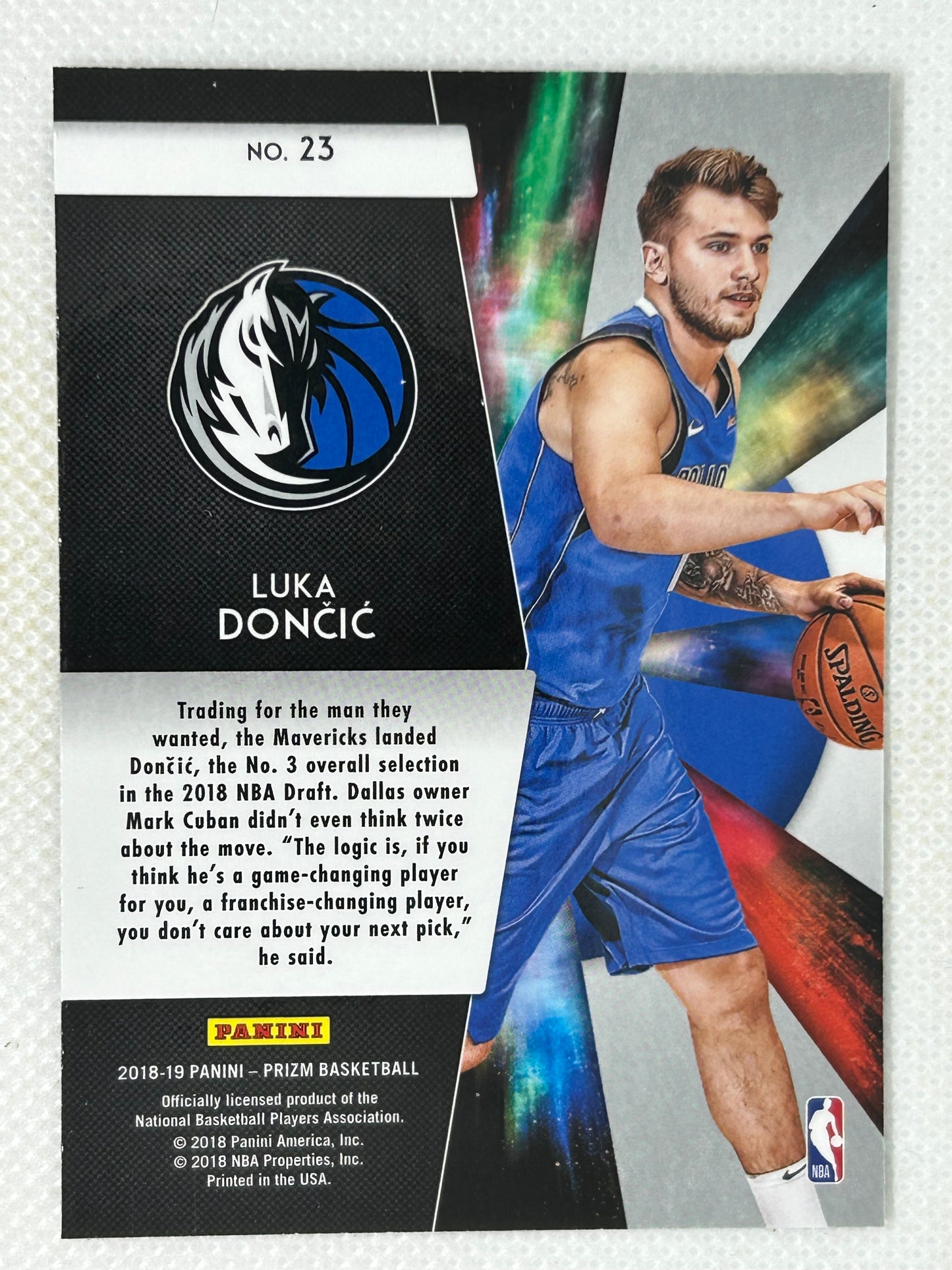 2018-19 Panini Prizm Freshman Phenoms #23 Rookie Card Luka Dončić Dallas Mavericks